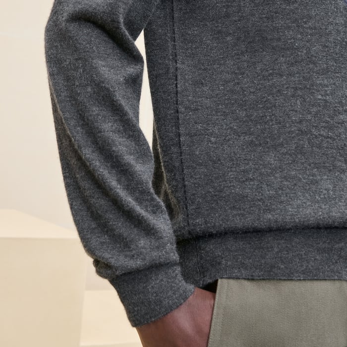 Anthracite "Coutures Inversees" Turtleneck Sweater