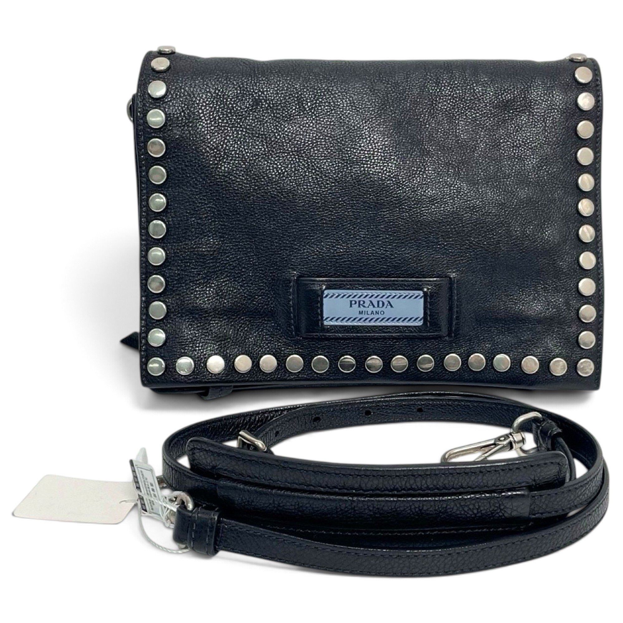 Etiquette leather crossbody bag