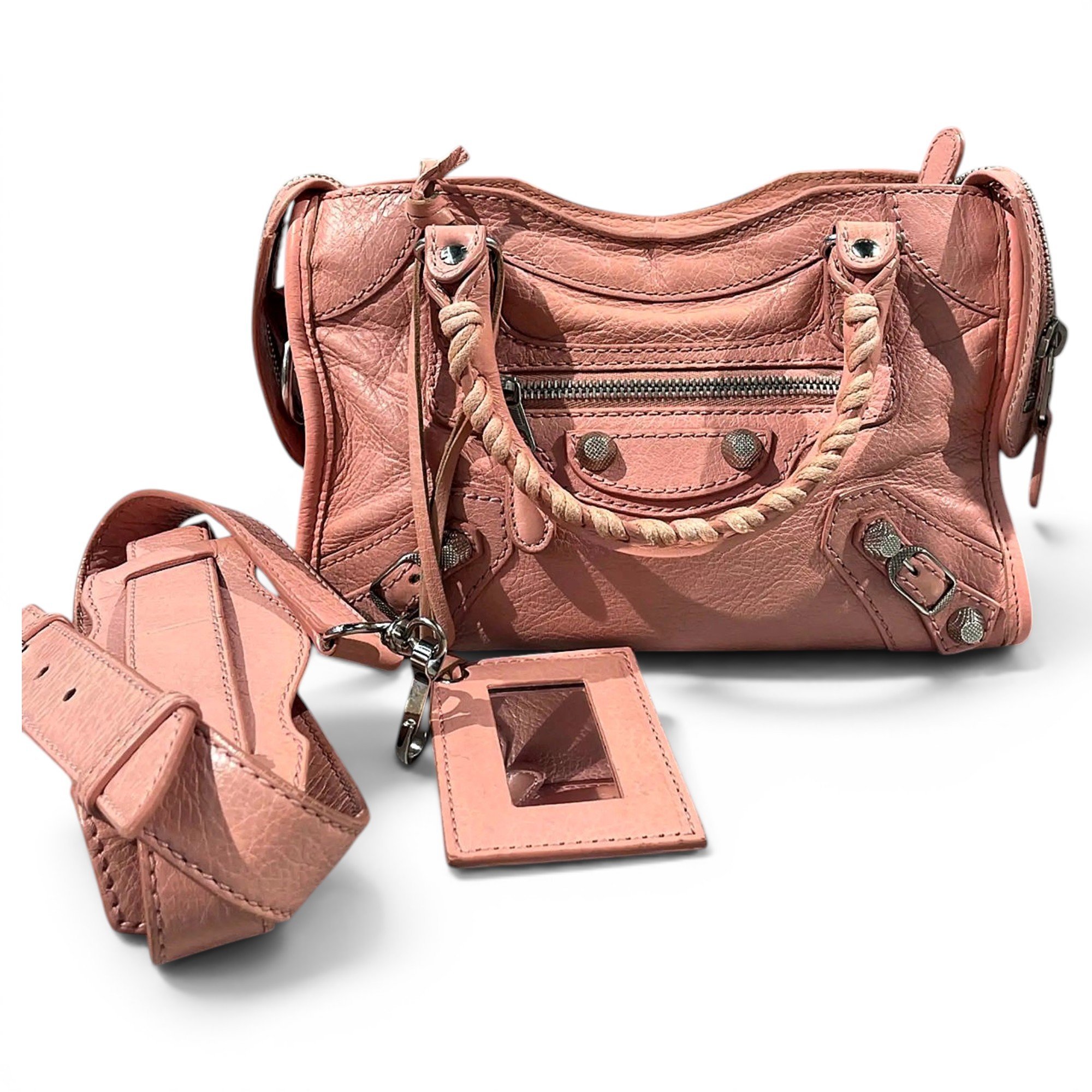 City leather handbag