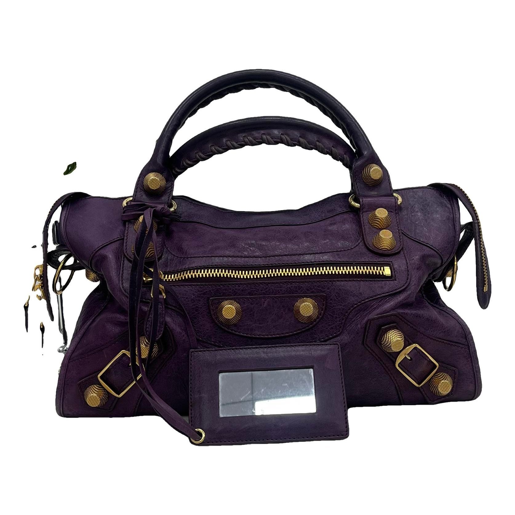 City leather handbag