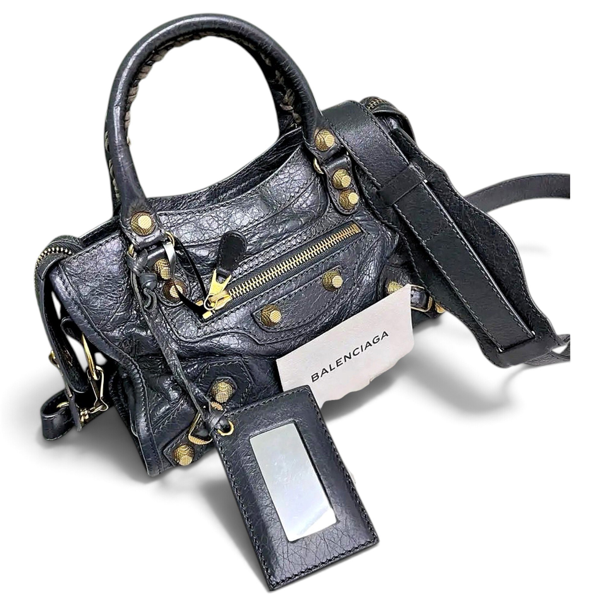 City leather handbag