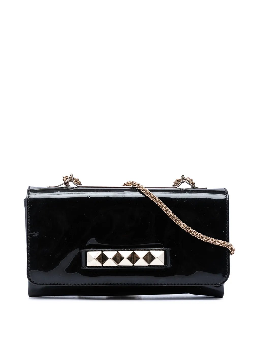 Valentino Garavani 2000-2017 Patent Vava Voom Chain Clutch crossbody bag