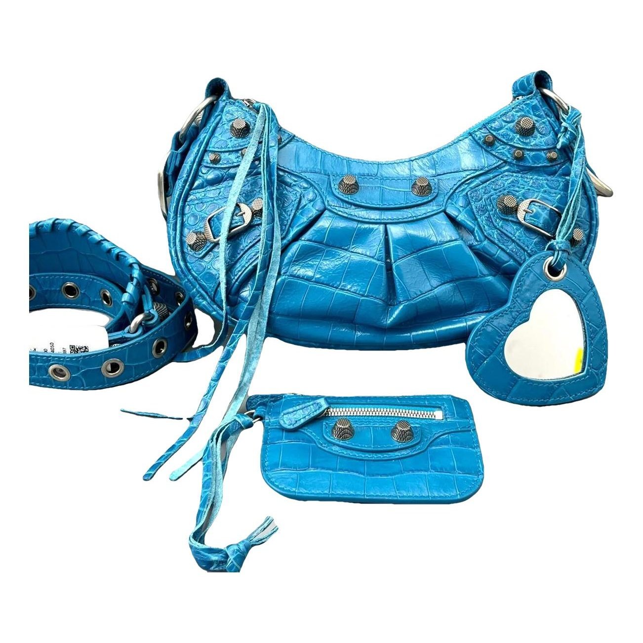 Cable leather mini bag