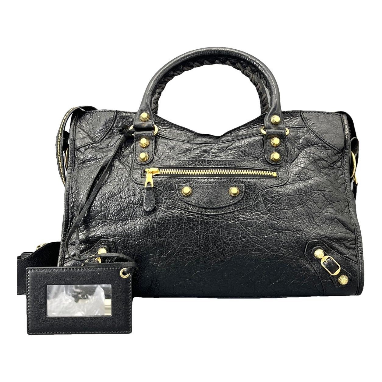 City leather handbag