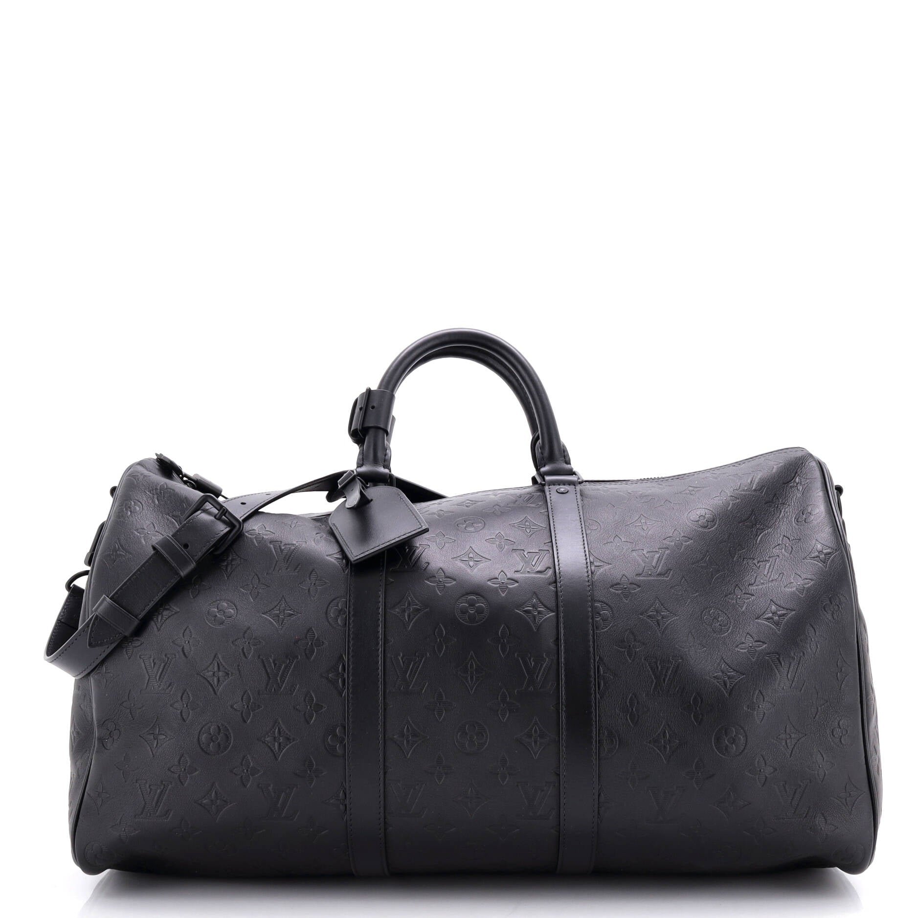 Keepall Bandouliere Bag Monogram Shadow Leather 50