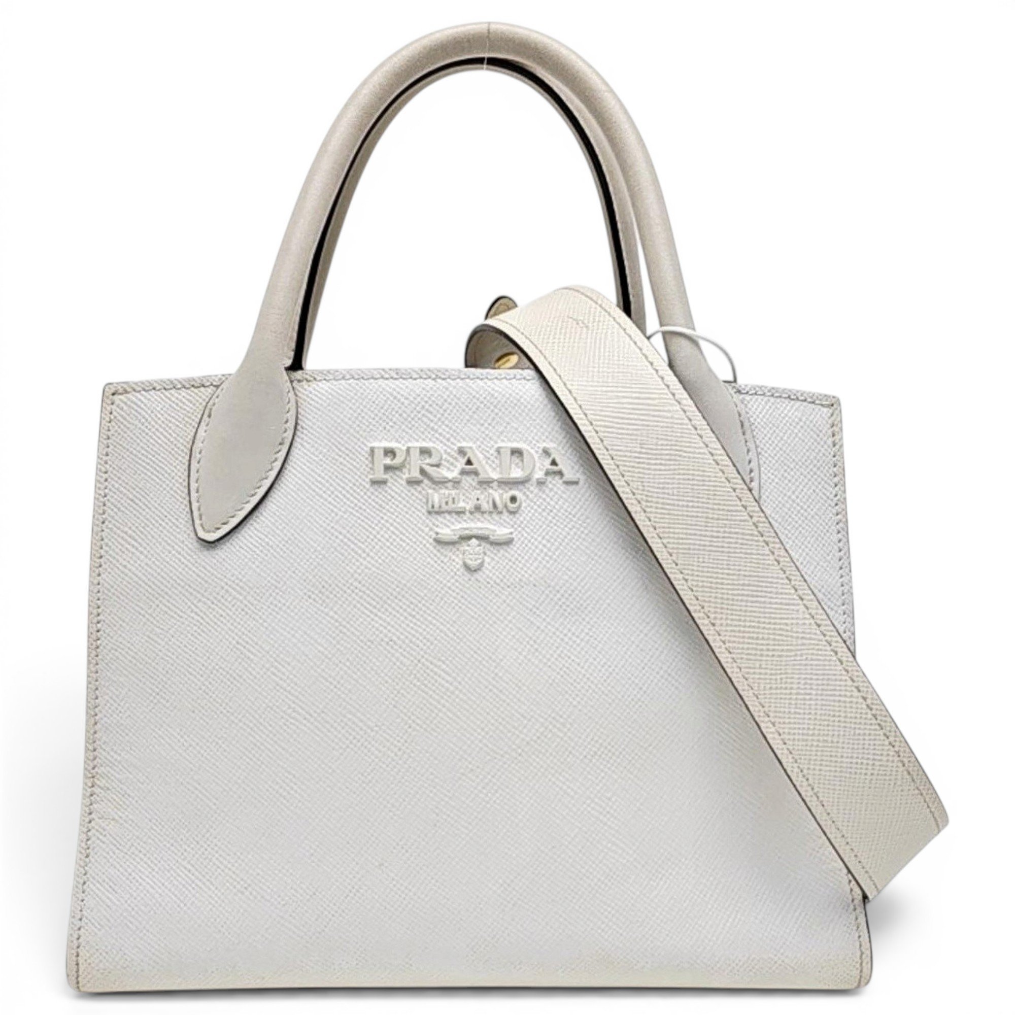 Monochrome leather handbag