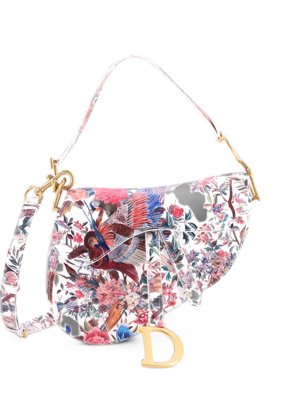 Dior Saddle Handbag with Strap Printed Leather Medium shoulder bag