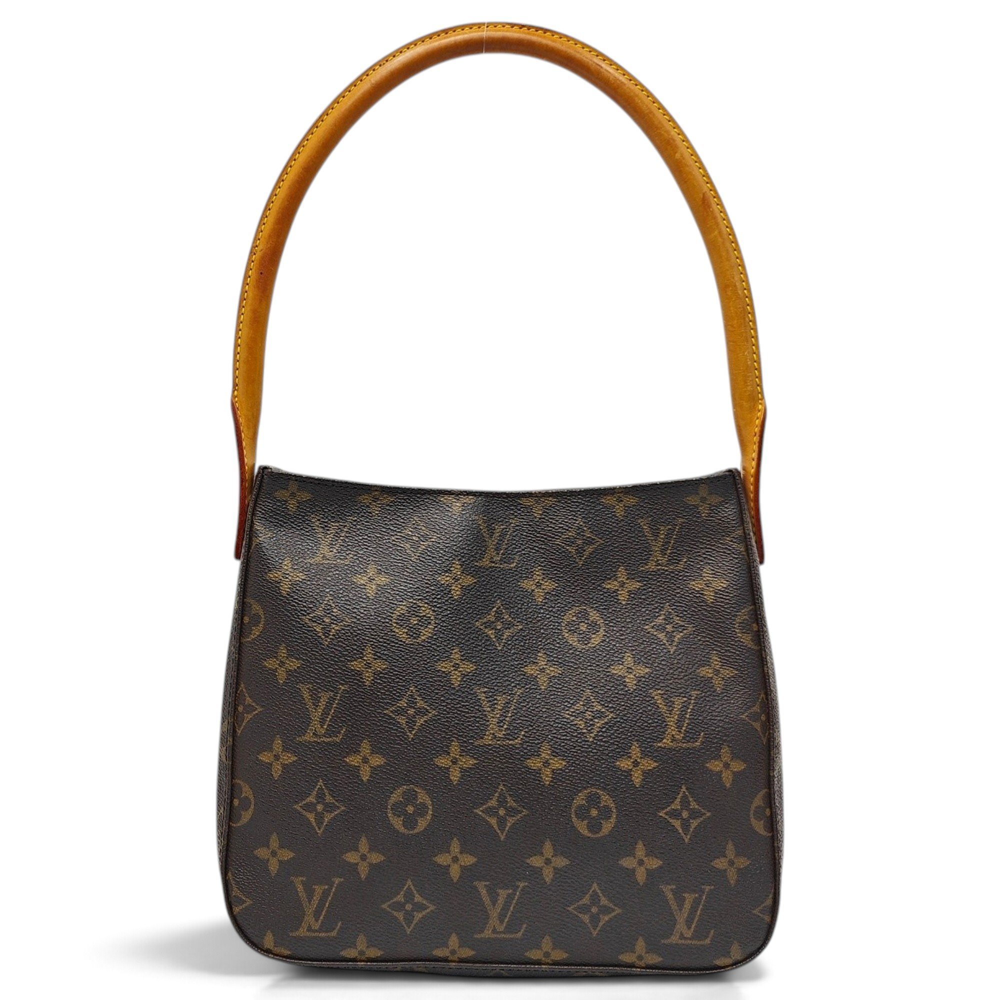 Looping leather handbag