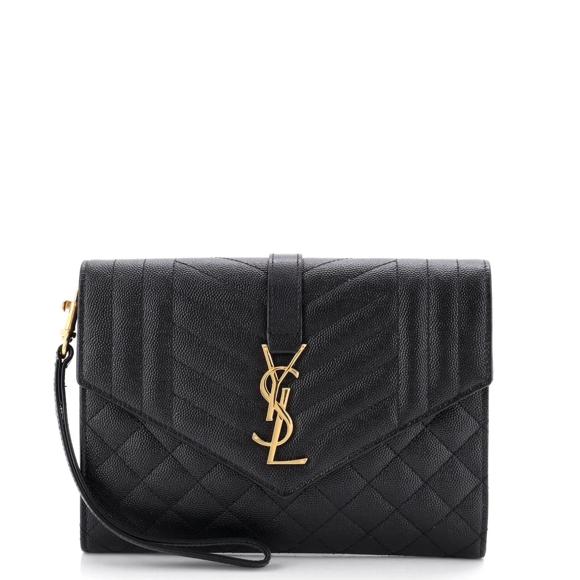 Leather clutch bag
