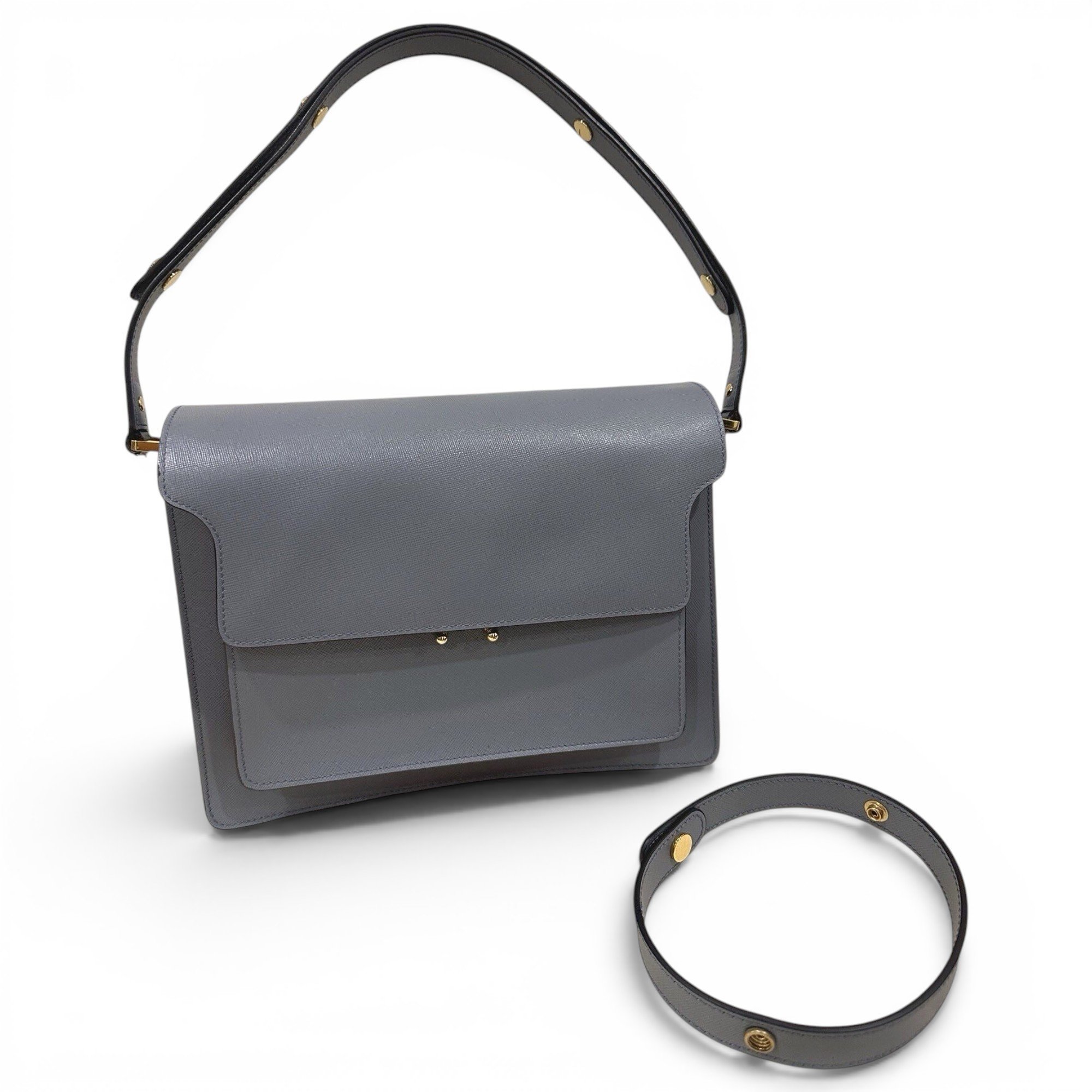 Trunk leather crossbody bag