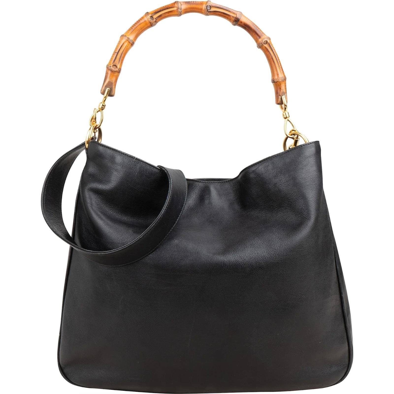 Bamboo Top Handle leather handbag