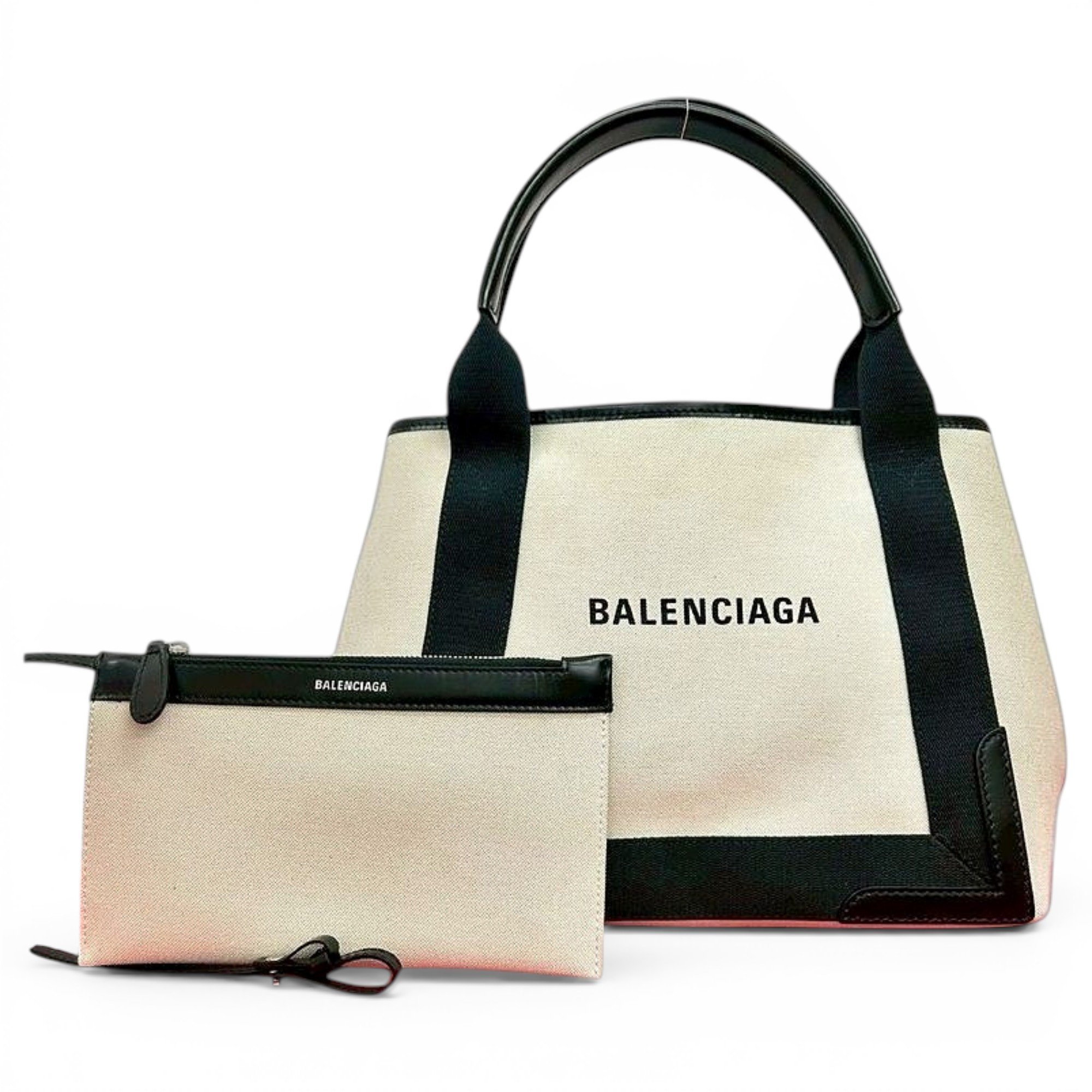 Navy cabas leather tote