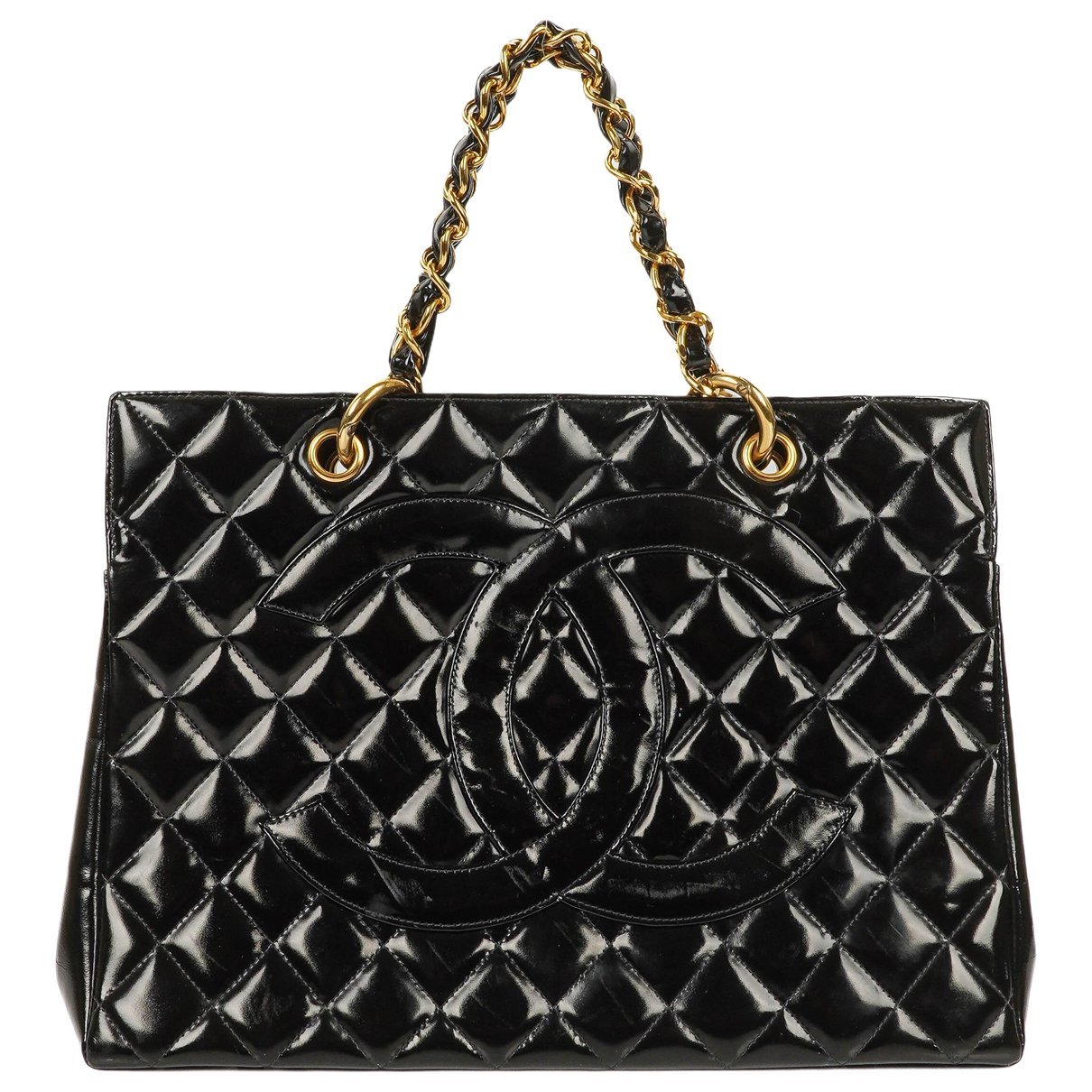Grand shopping patent leather handbag