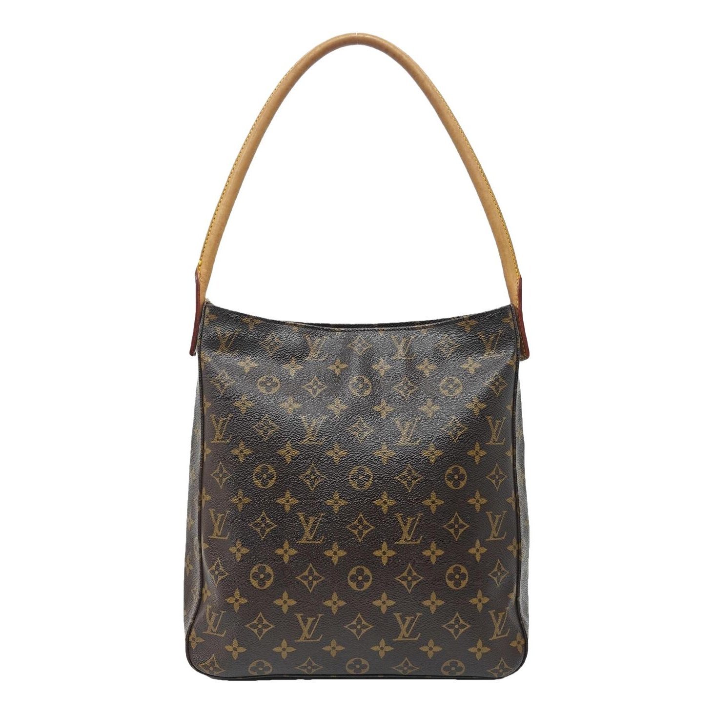 Looping leather handbag