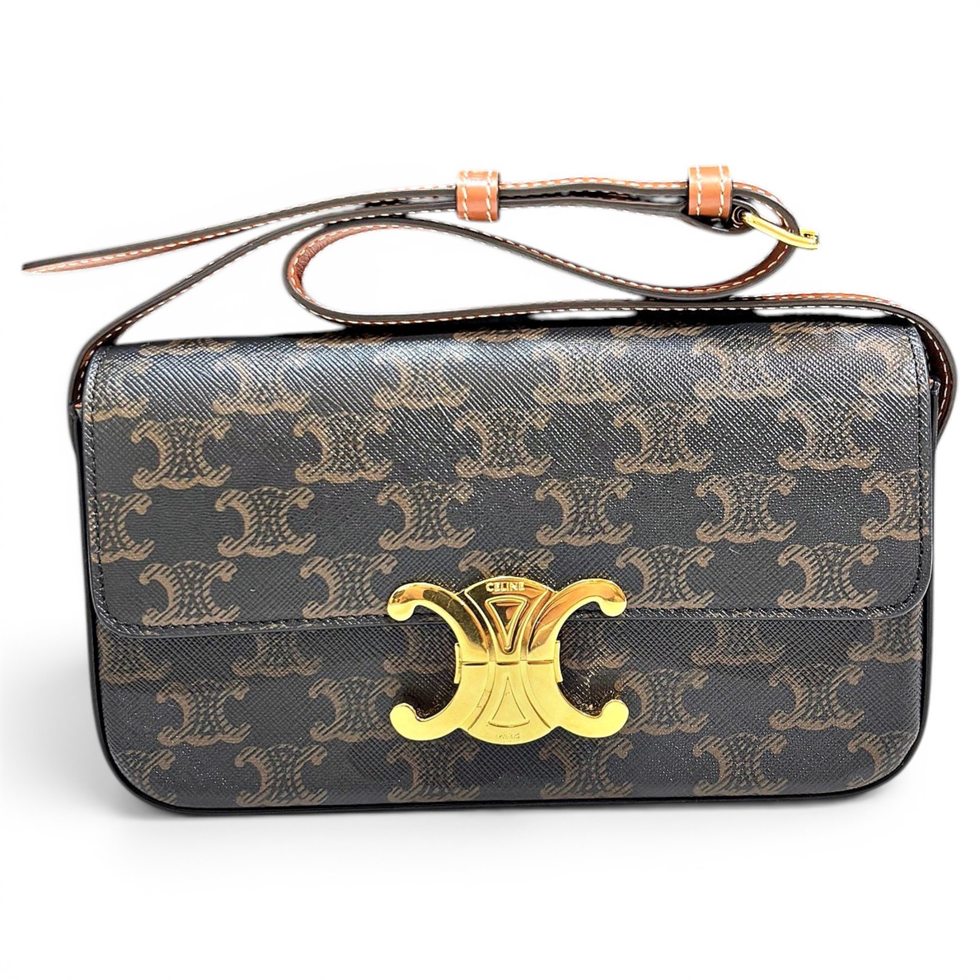Triomphe Long leather handbag
