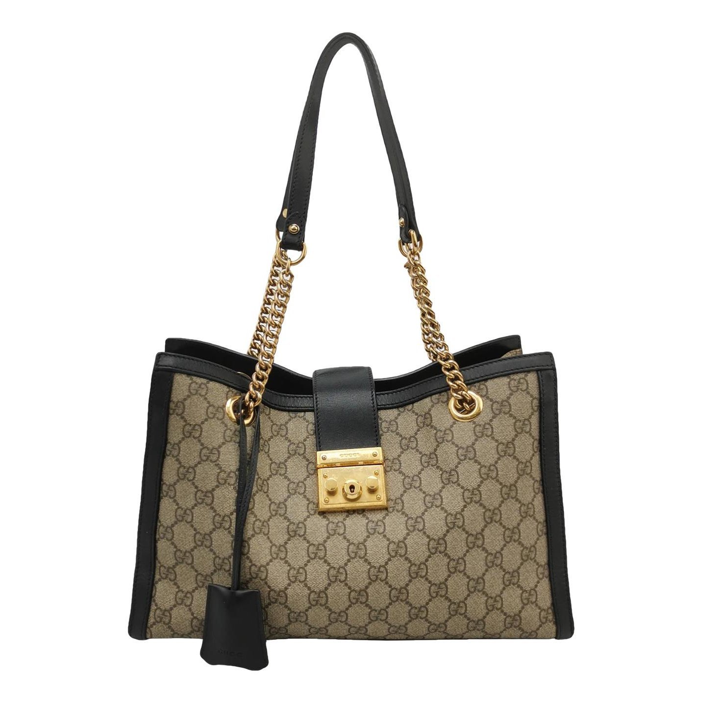 Padlock leather handbag
