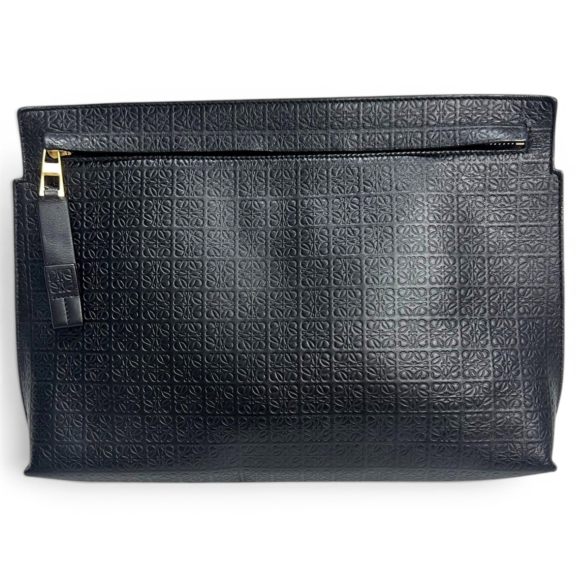 T Pouch leather clutch bag