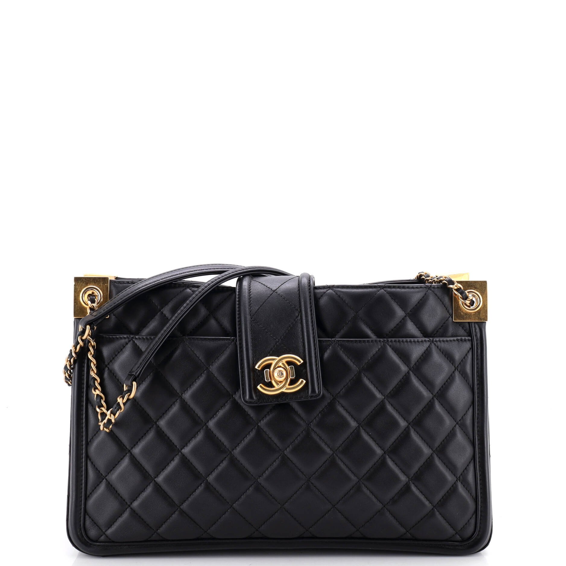 Elegant CC Tote Quilted Lambskin Large