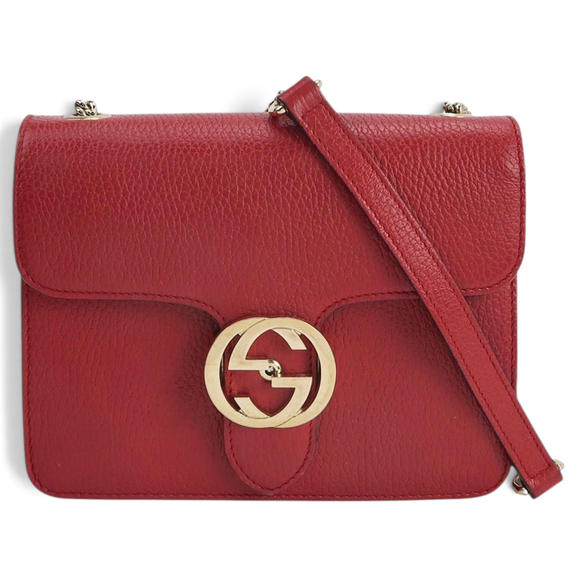 Interlocking leather handbag