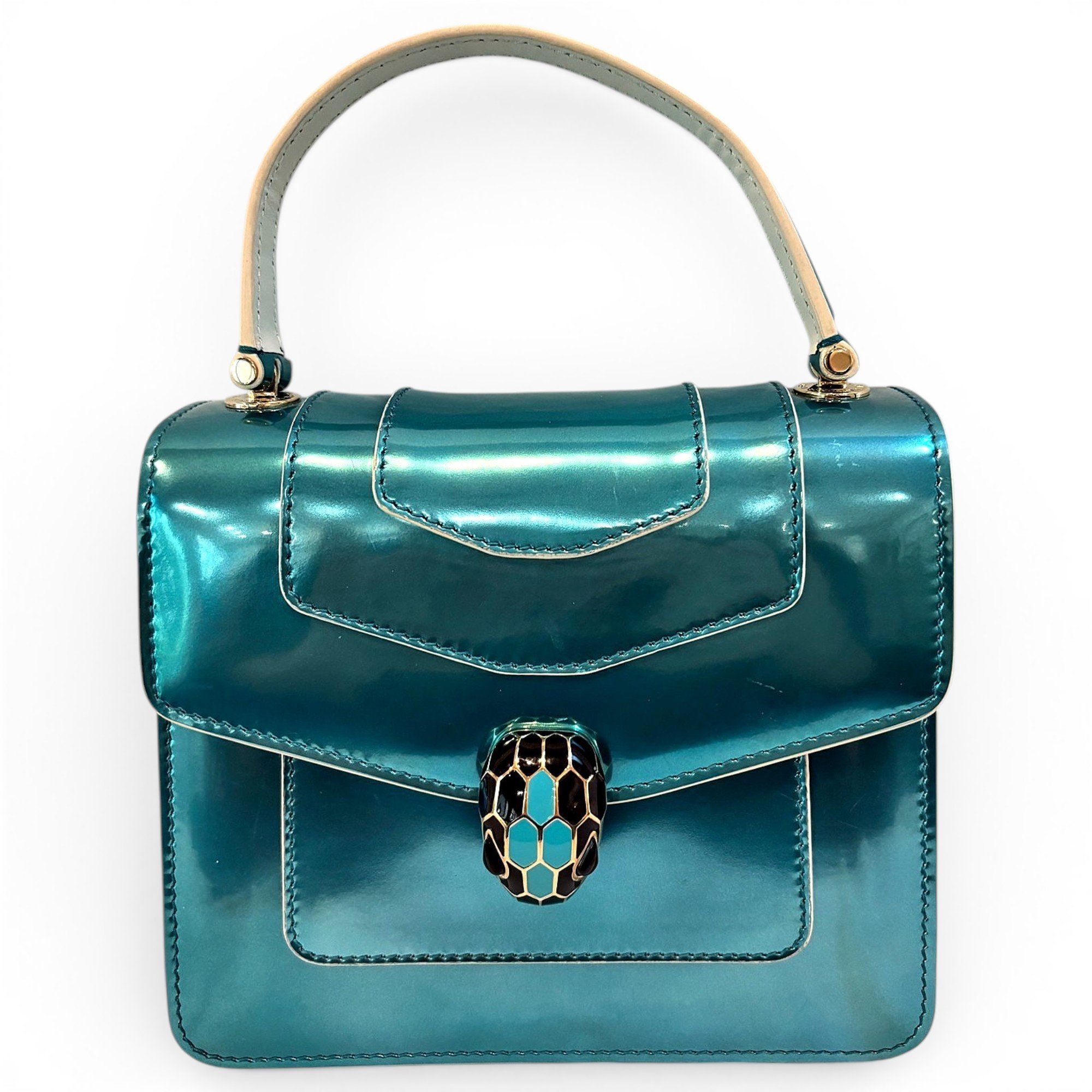Serpenti patent leather handbag