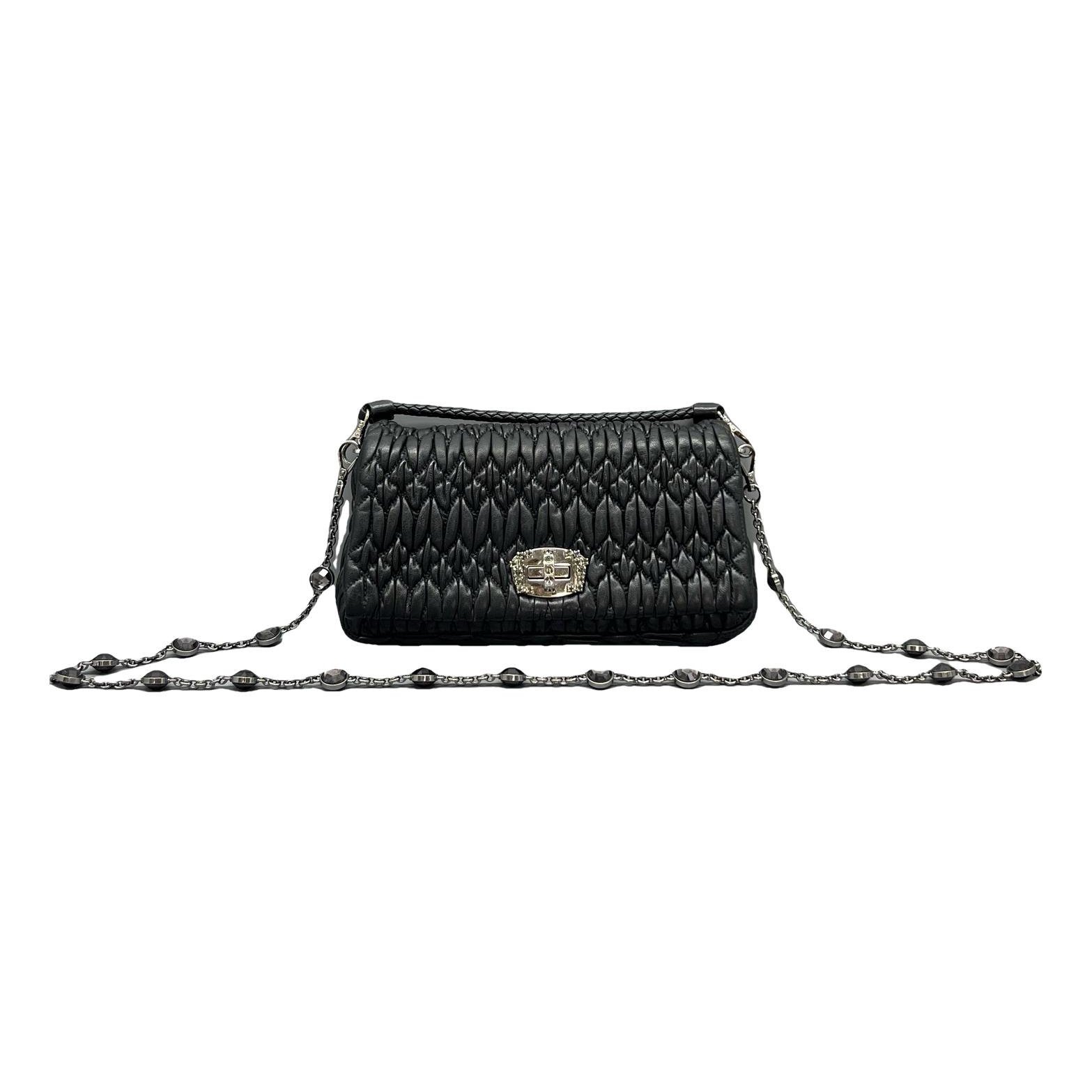 Miu Crystal leather handbag