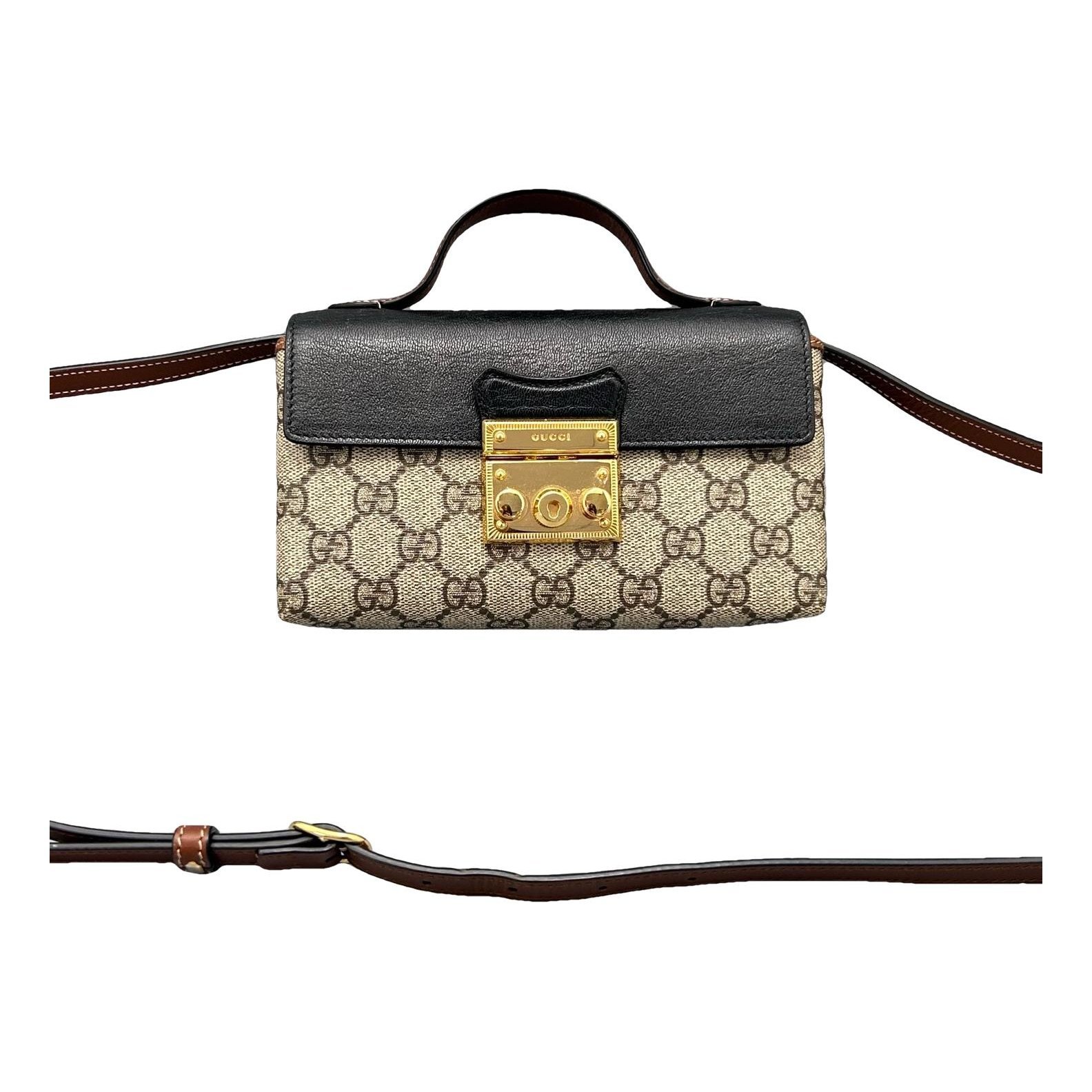Padlock leather handbag