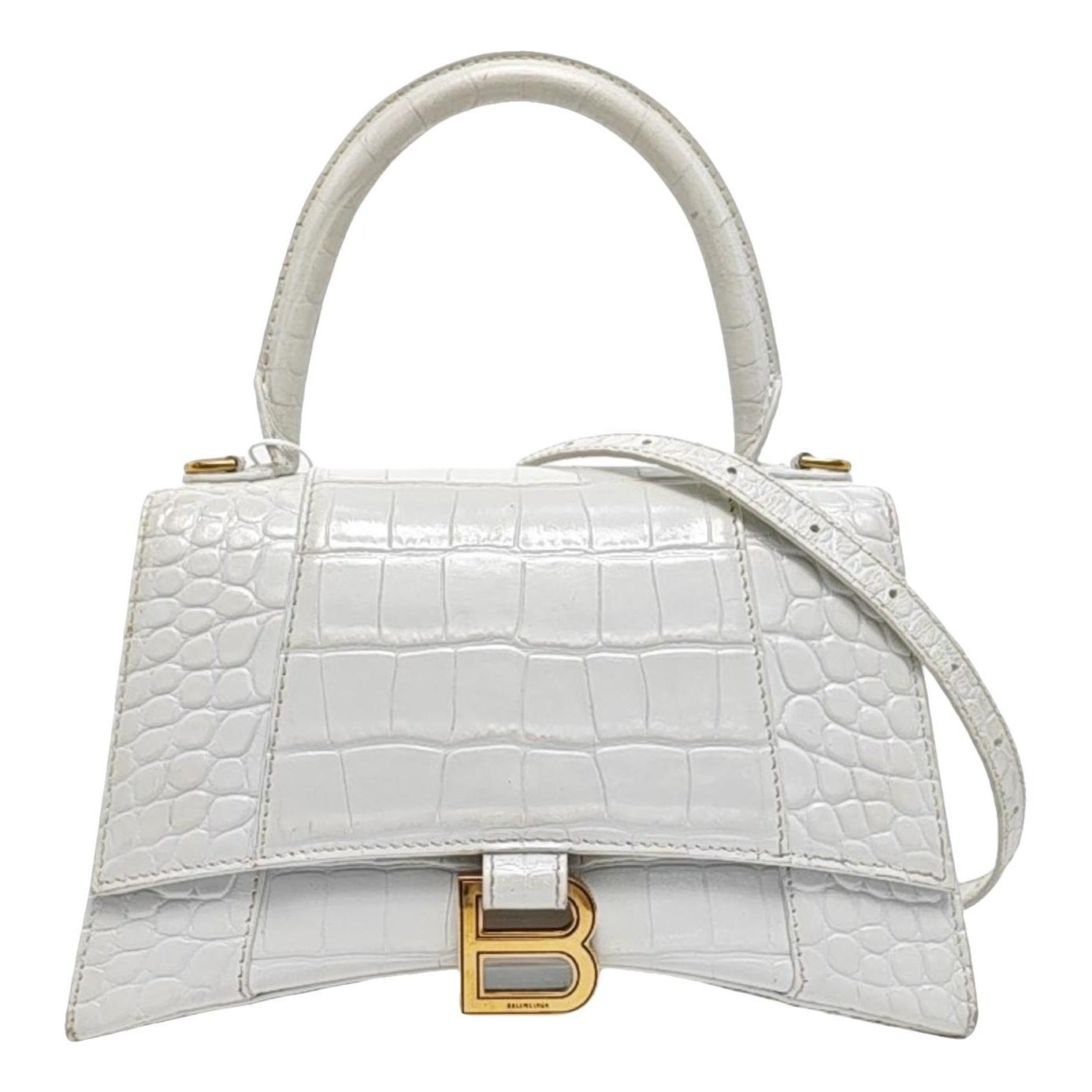 Hourglass leather handbag
