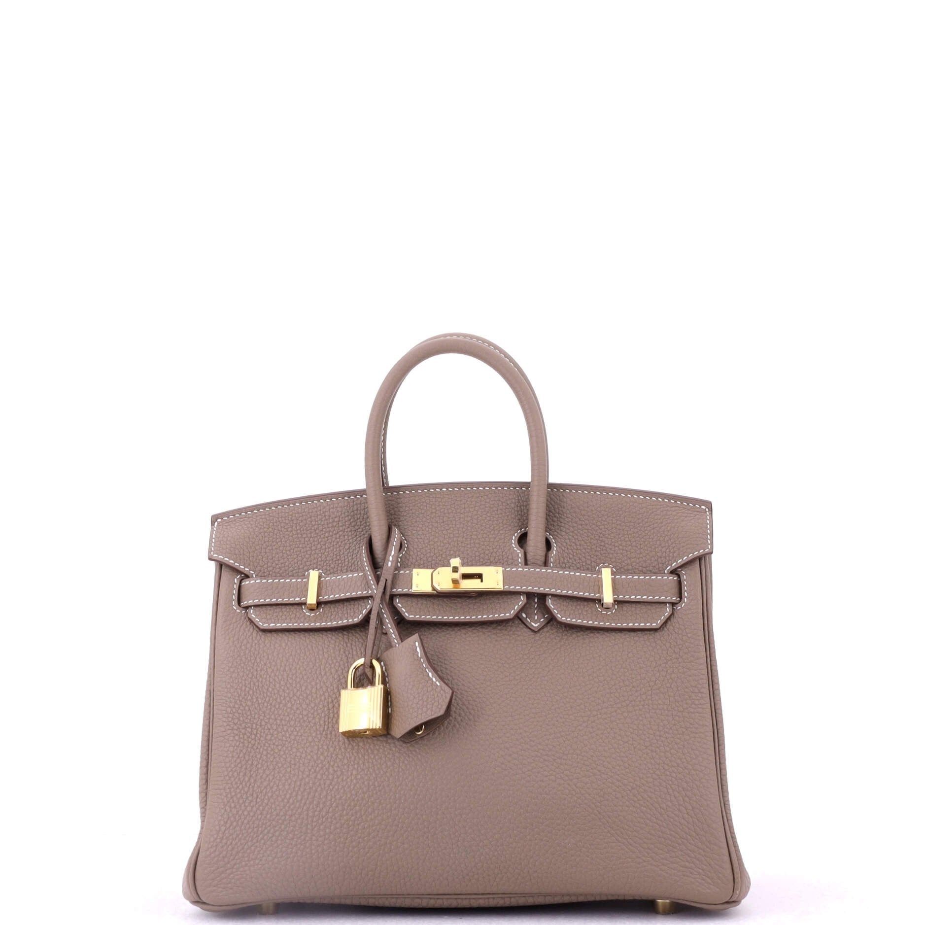 Hermes Birkin Handbag Grey Togo with Gold Hardware 25