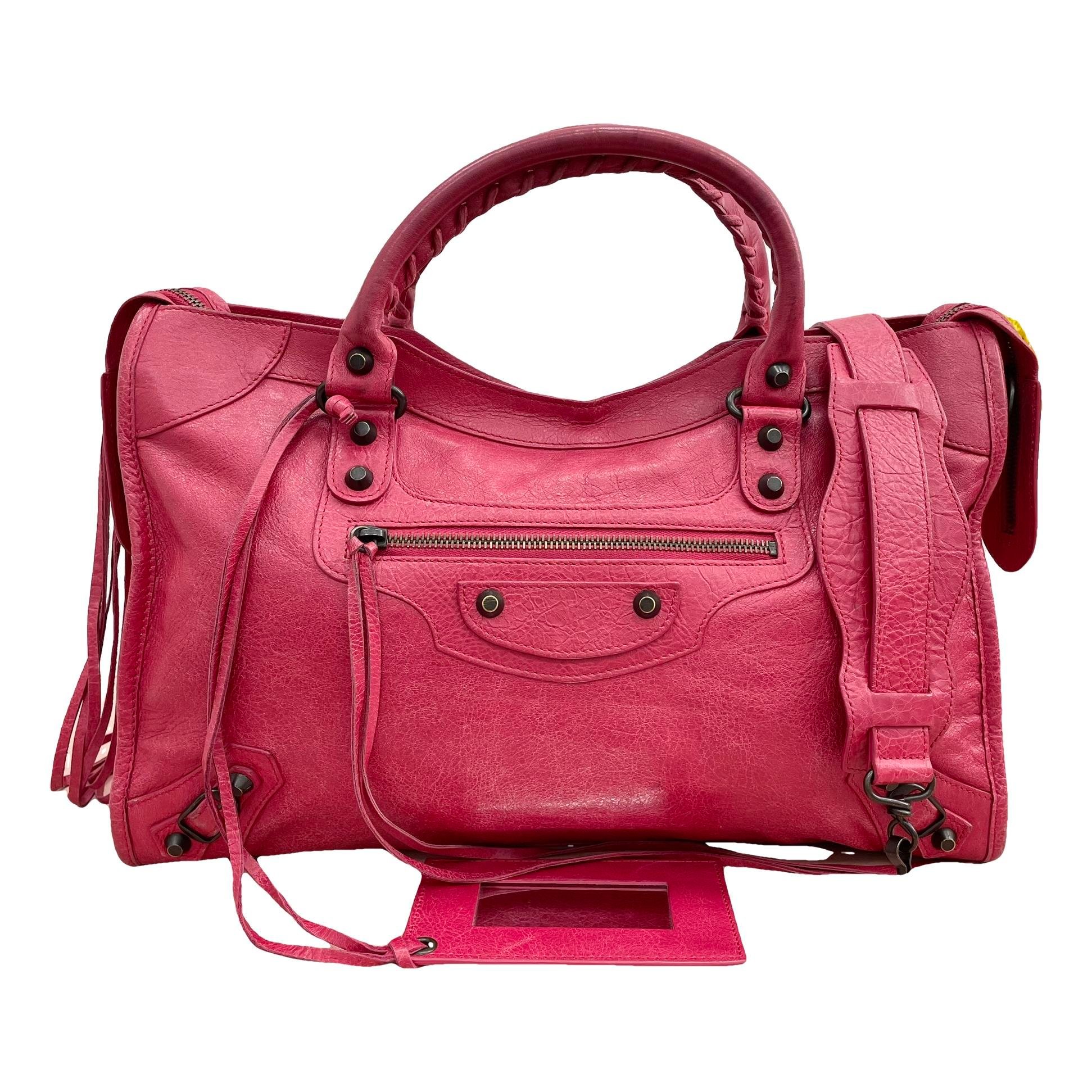City leather handbag