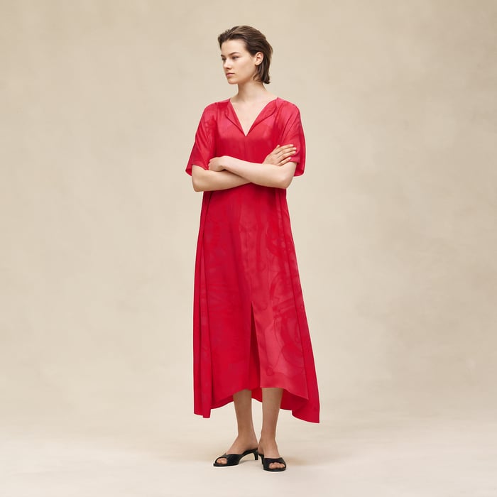 Rose Pivoine "Soleil De Soie Poudre" Classic Caftan