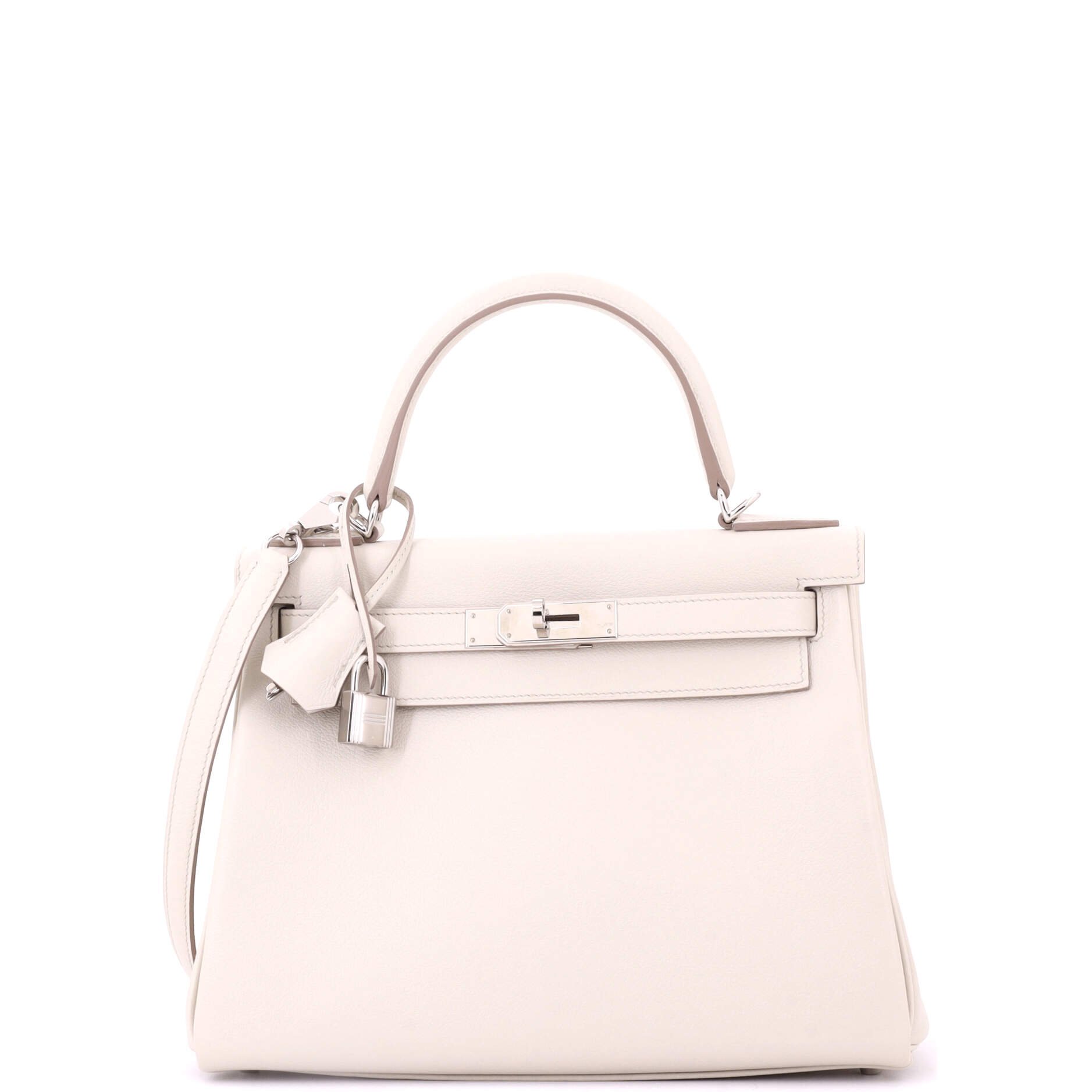 Hermes Kelly Handbag Light Evercolor with Palladium Hardware 28
