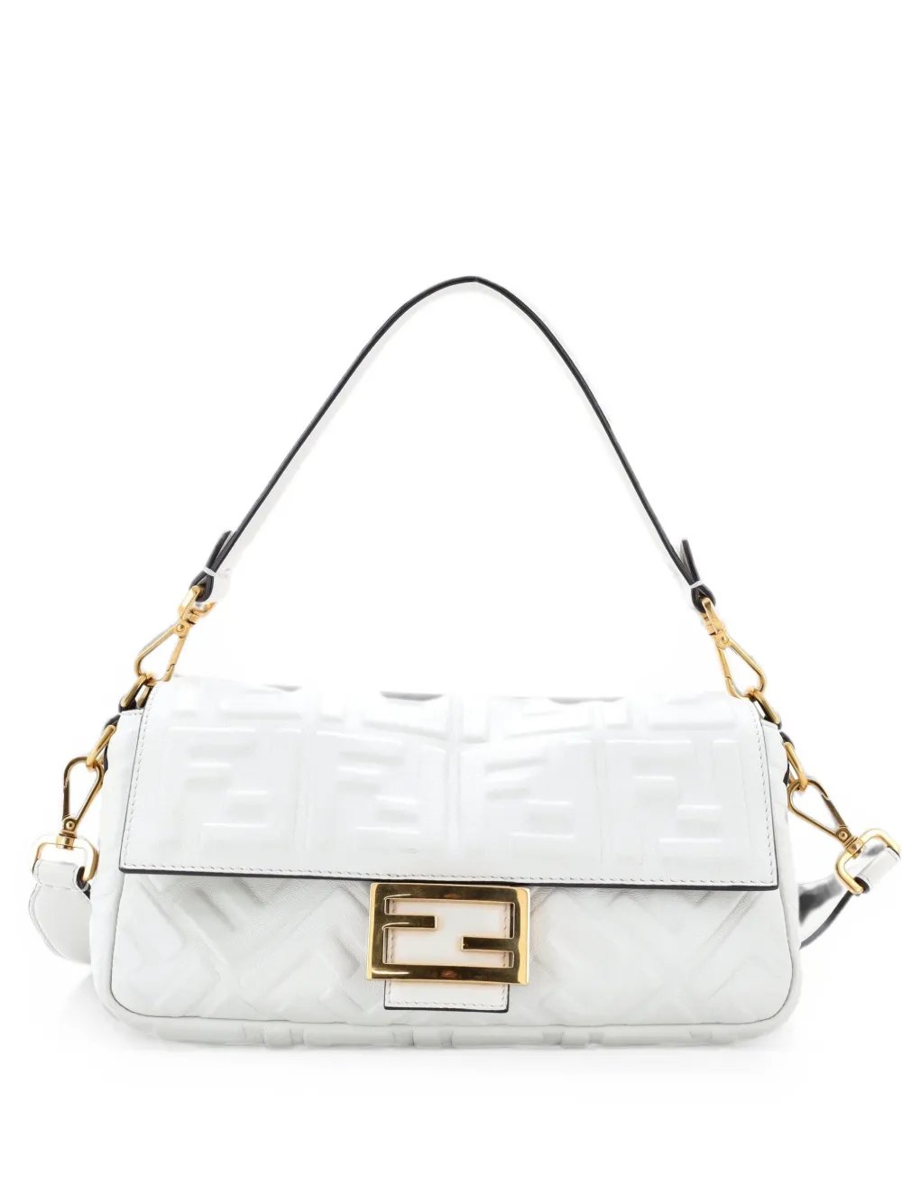 Baguette NM Bag Zucca Embossed Leather Medium crossbody bag