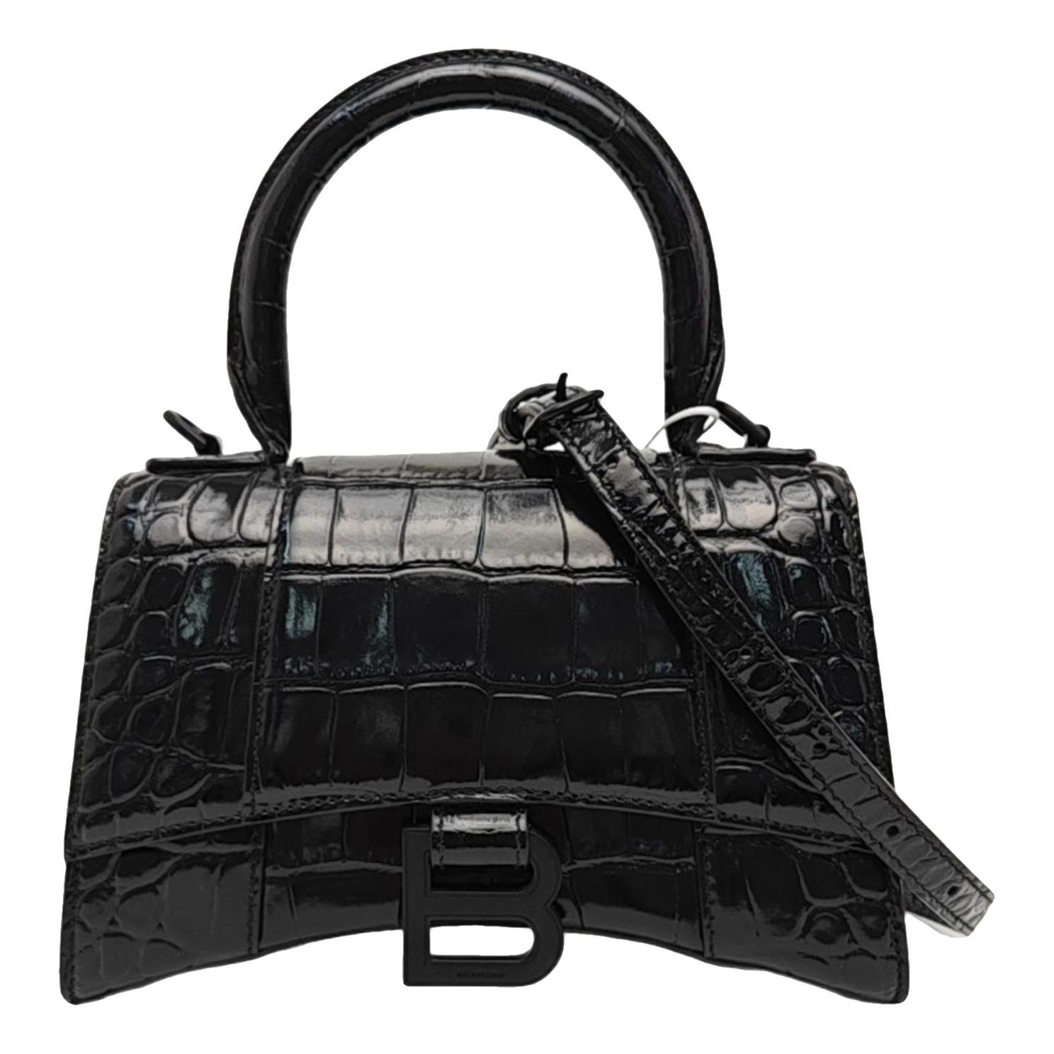 Hourglass leather handbag