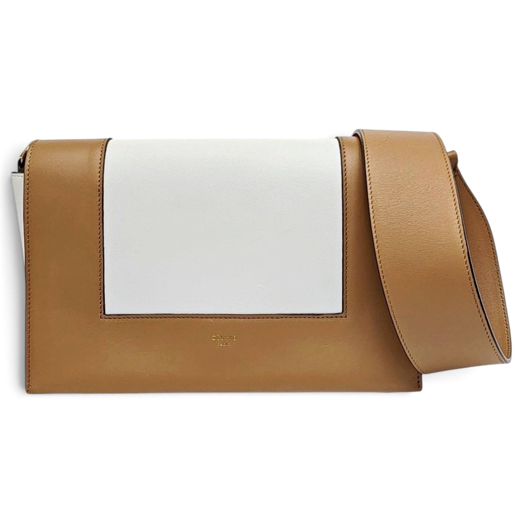 Frame leather handbag