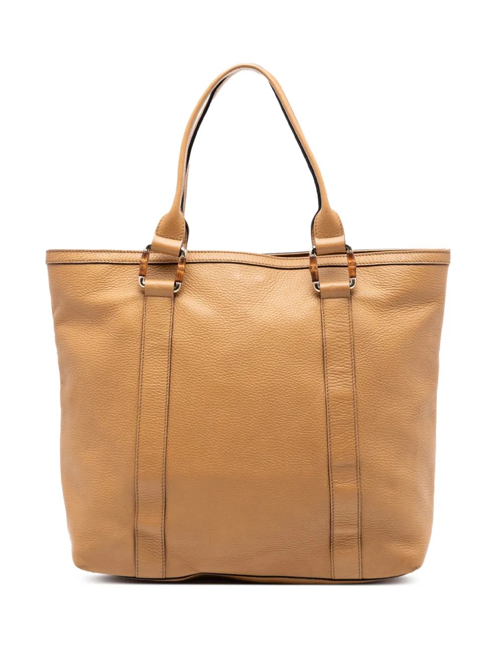 2016-2026 Grained Calfskin Bamboo Shopper tote bag