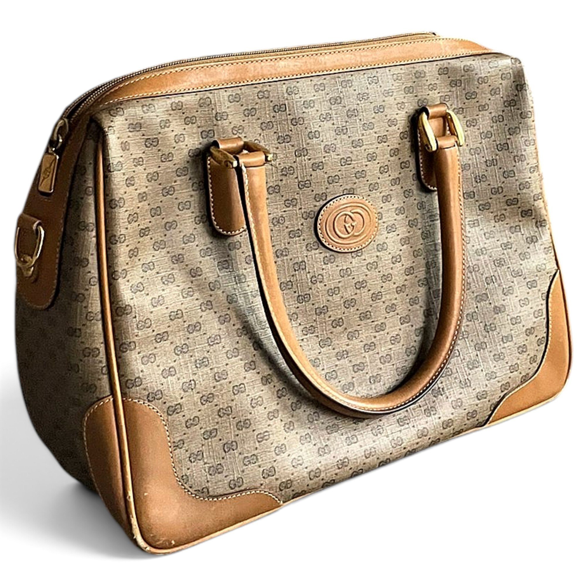 Boston leather bowling bag