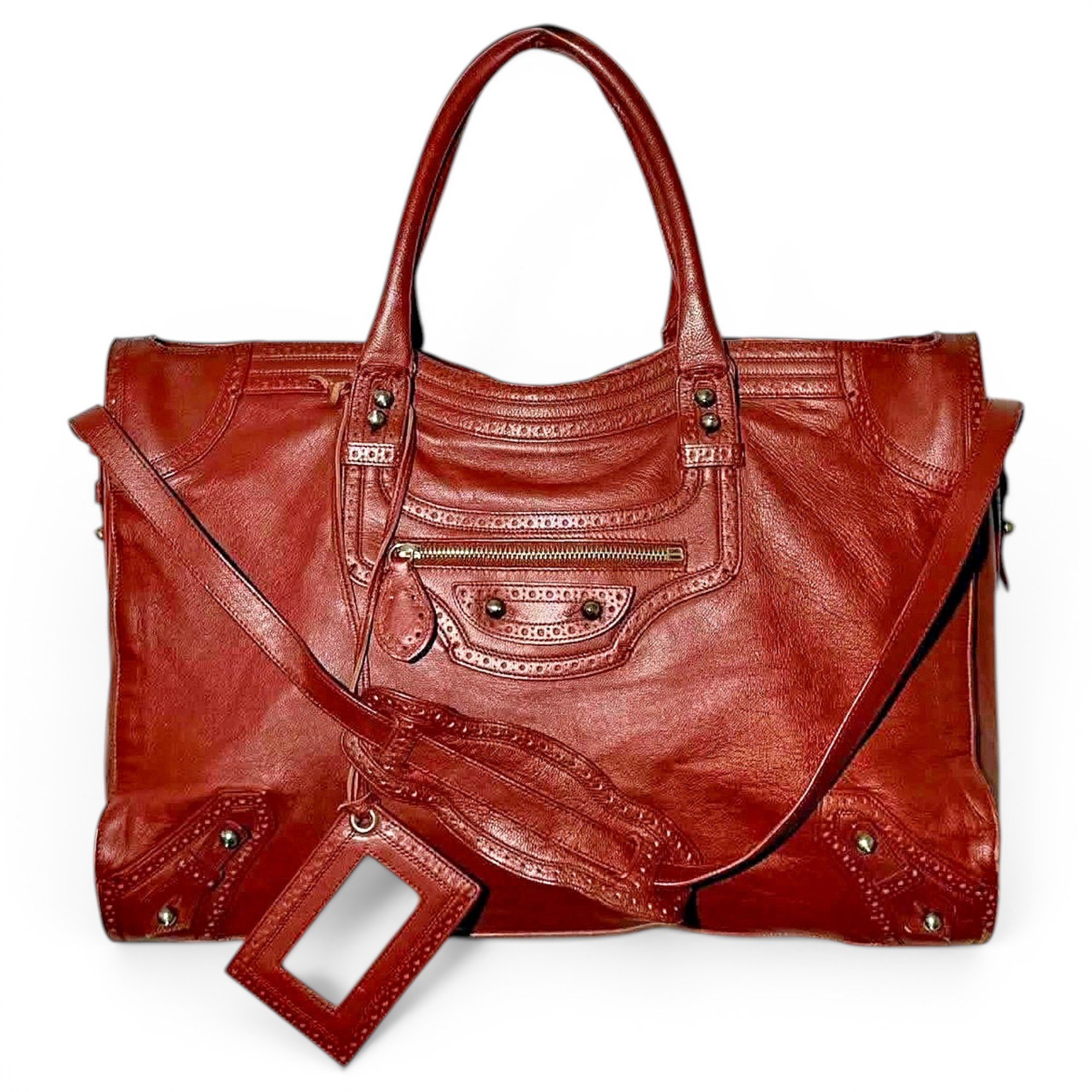 City leather handbag