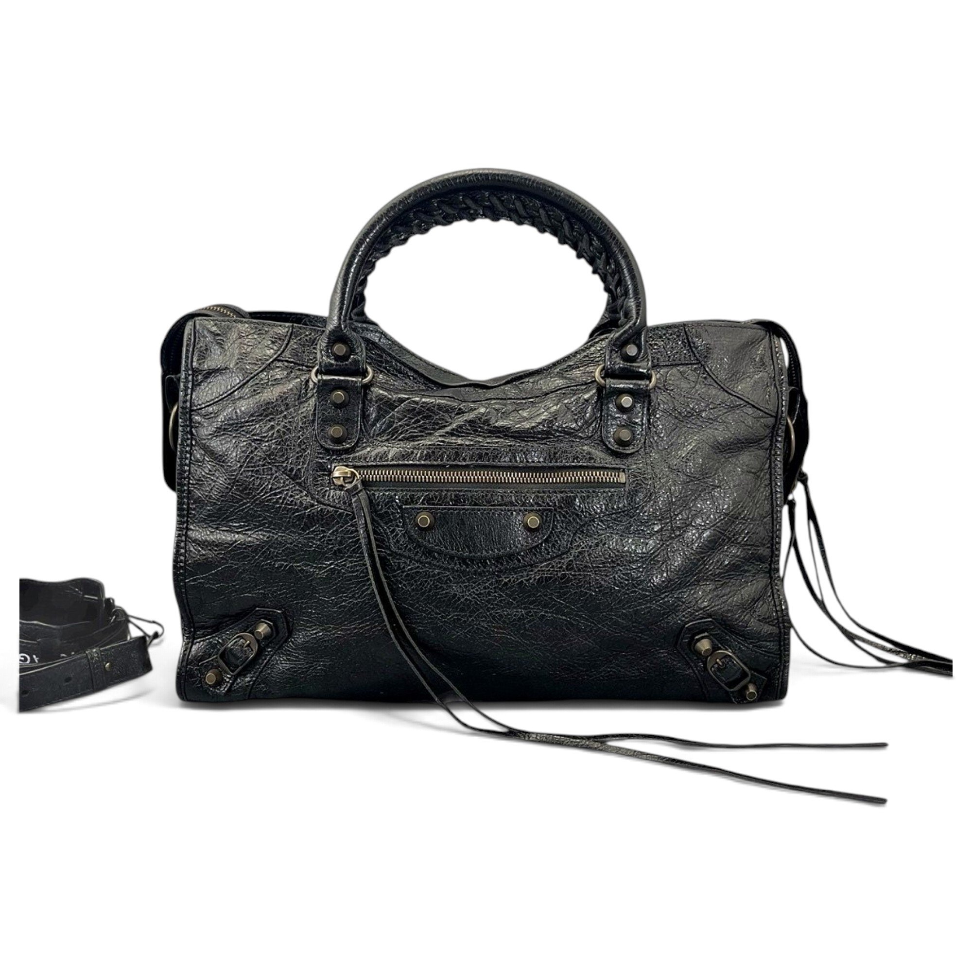 City leather handbag