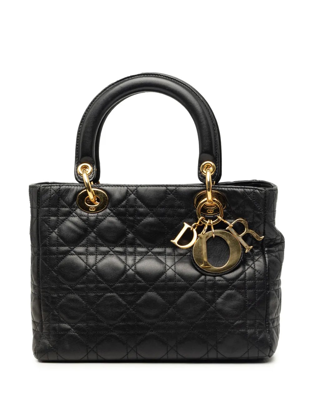1997 Medium Lambskin Cannage Lady Dior satchel