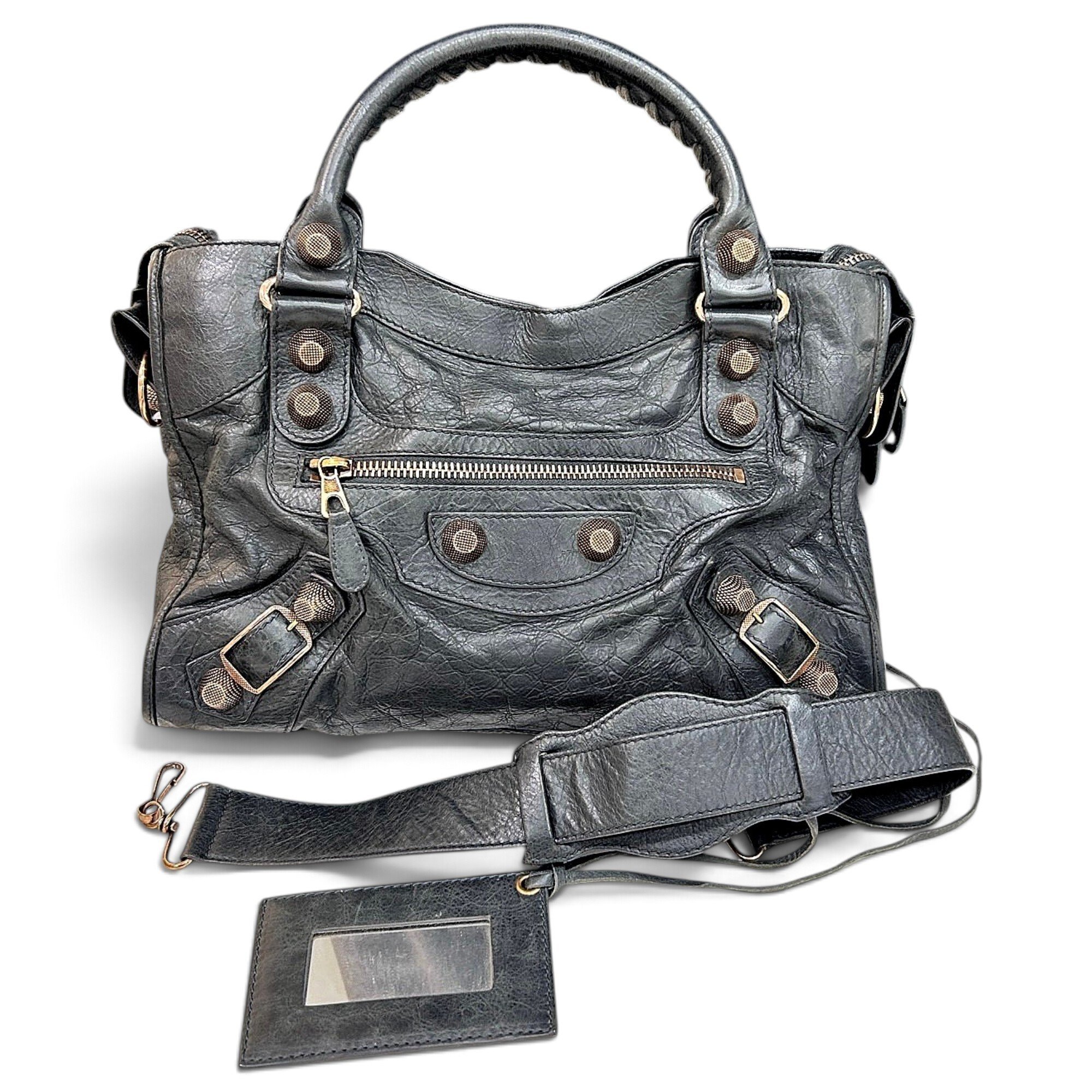 City leather handbag