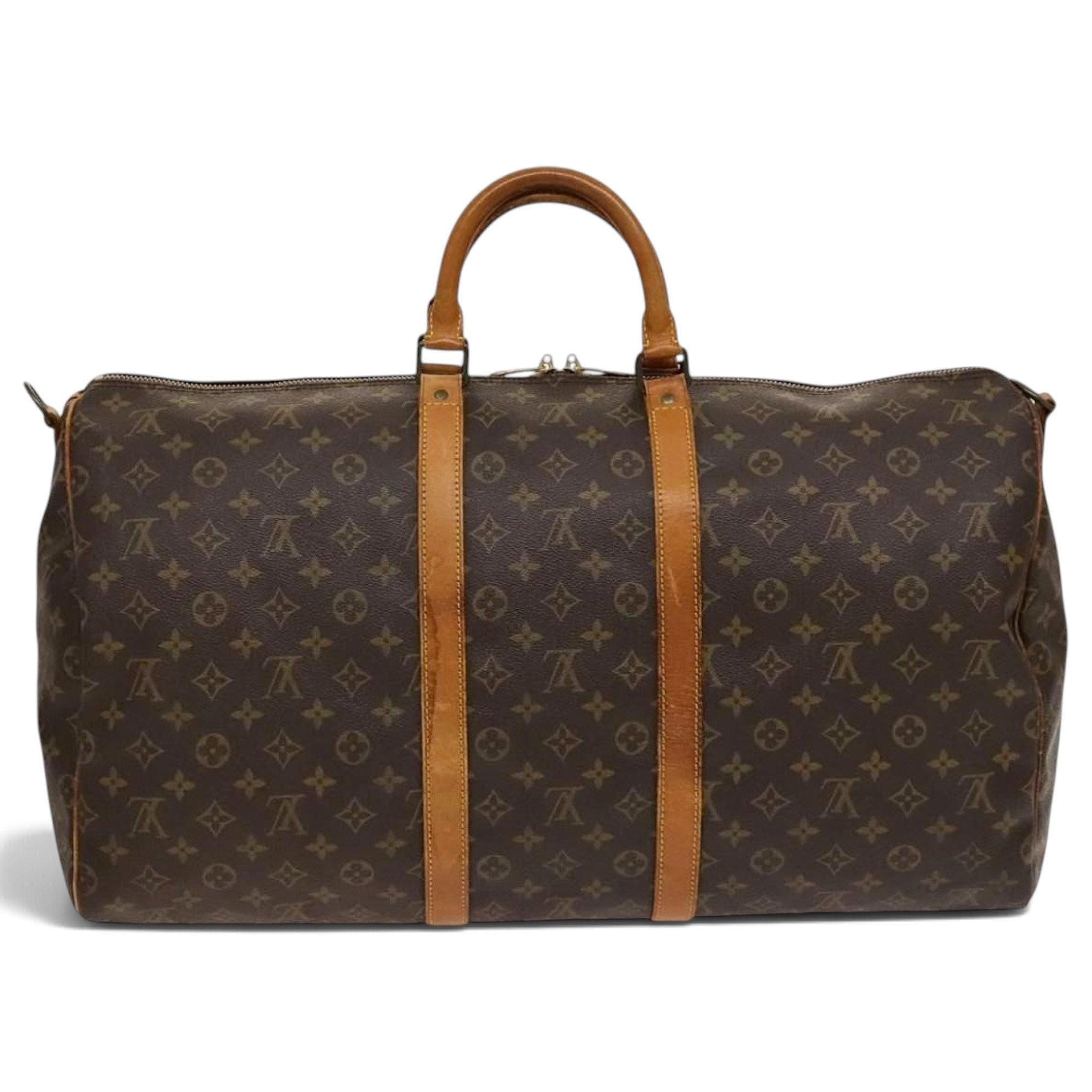 Louis Vuitton Keepall leather travel bag