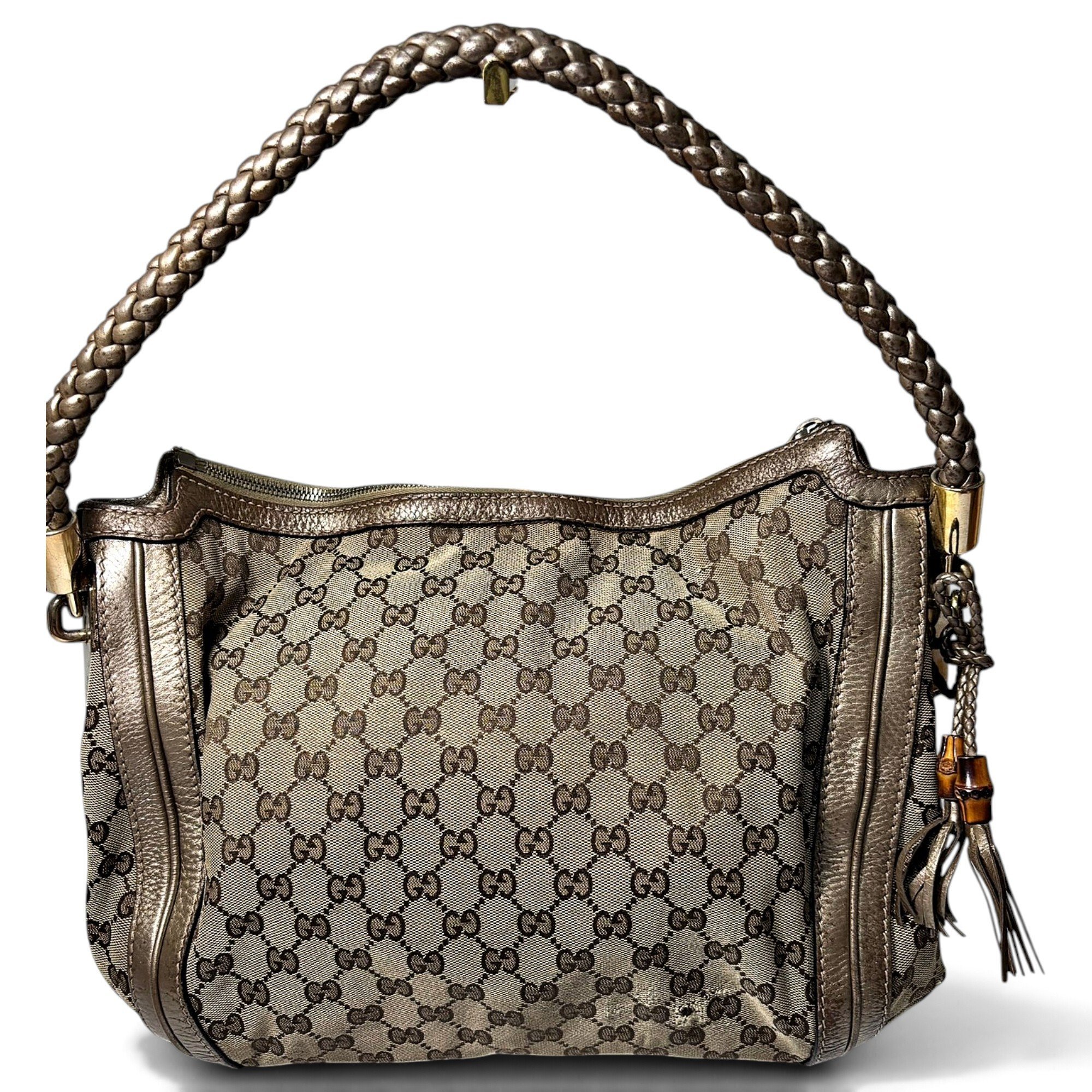 Bamboo leather handbag