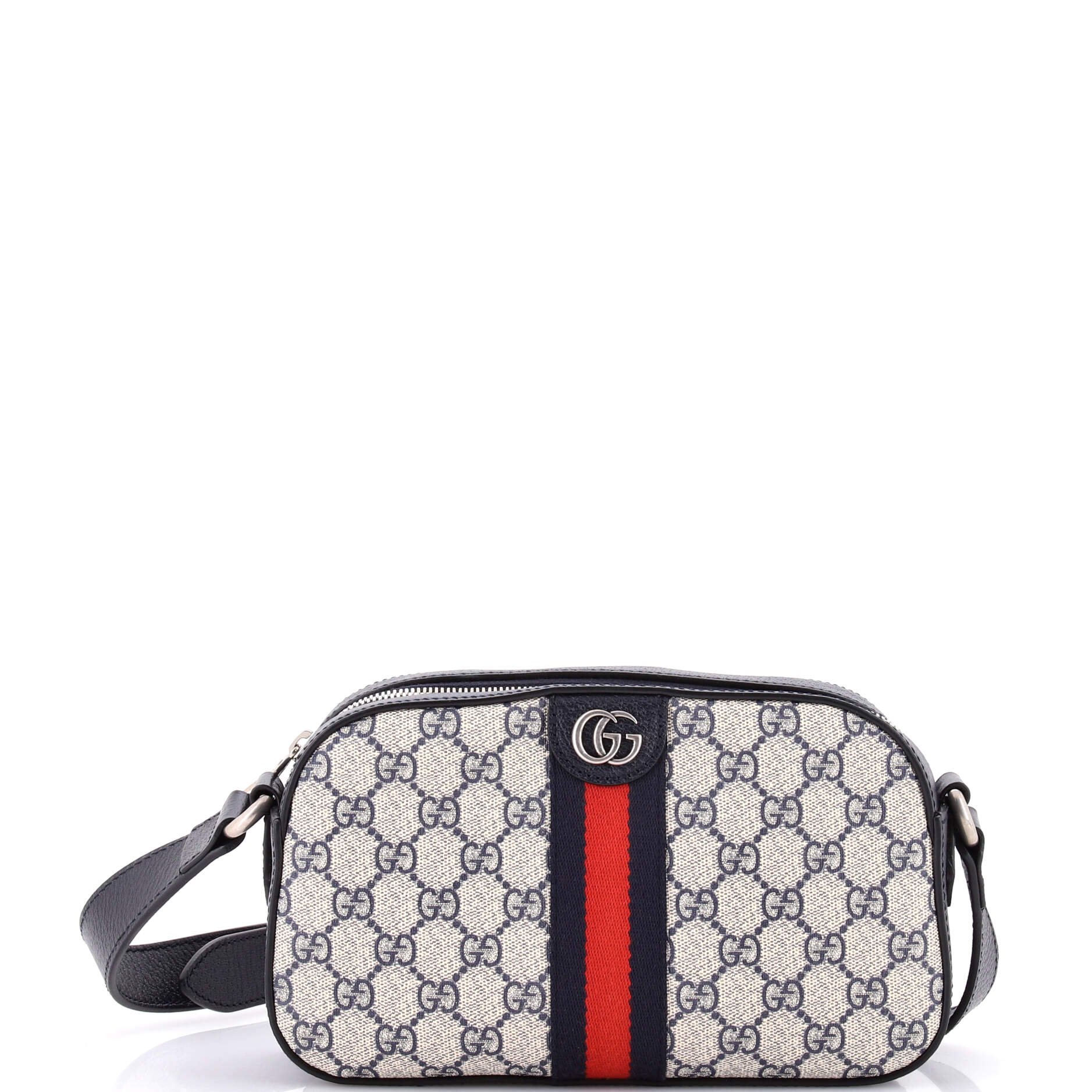 Ophidia Camera Shoulder Bag GG Coated Canvas with Leather Small