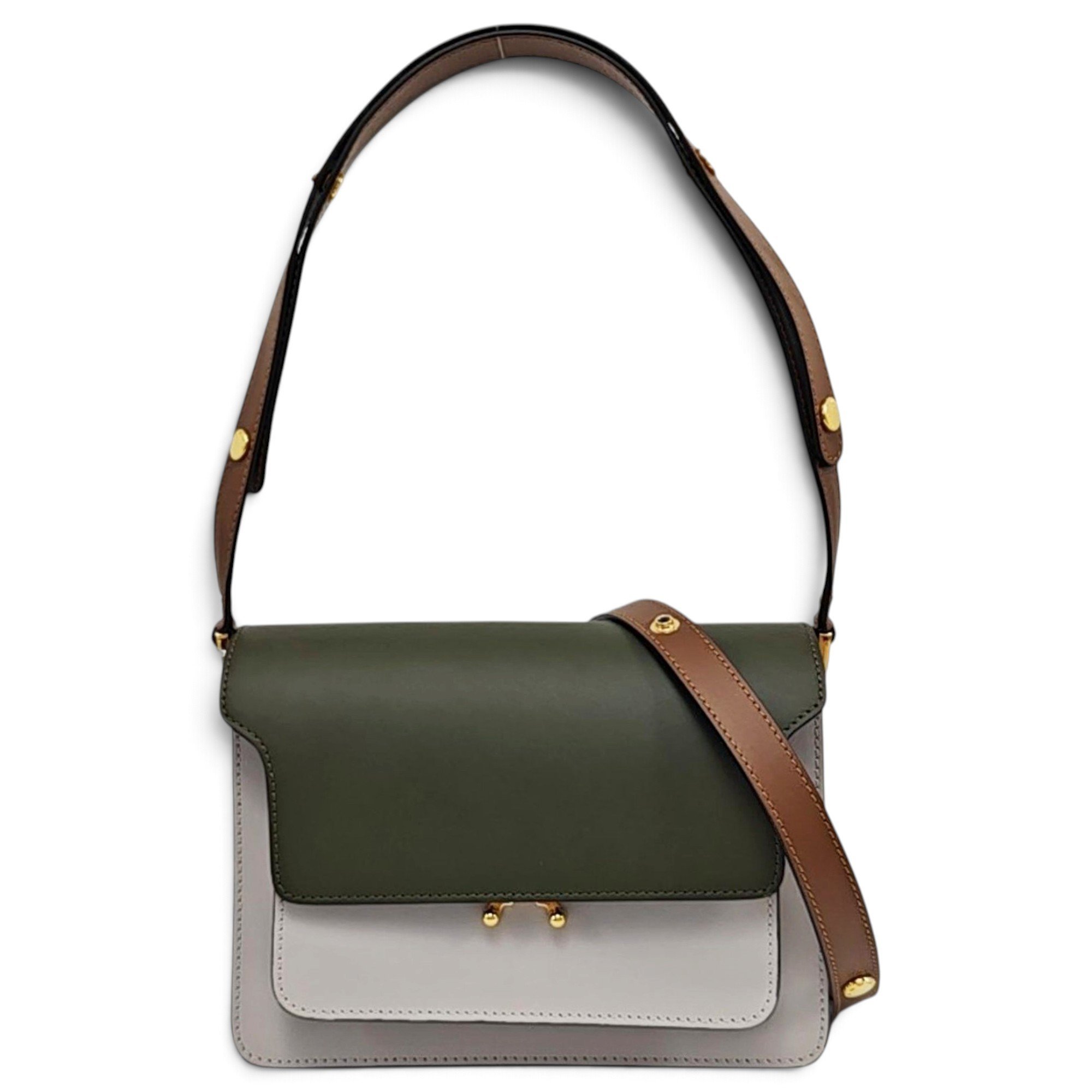 Trunk leather crossbody bag