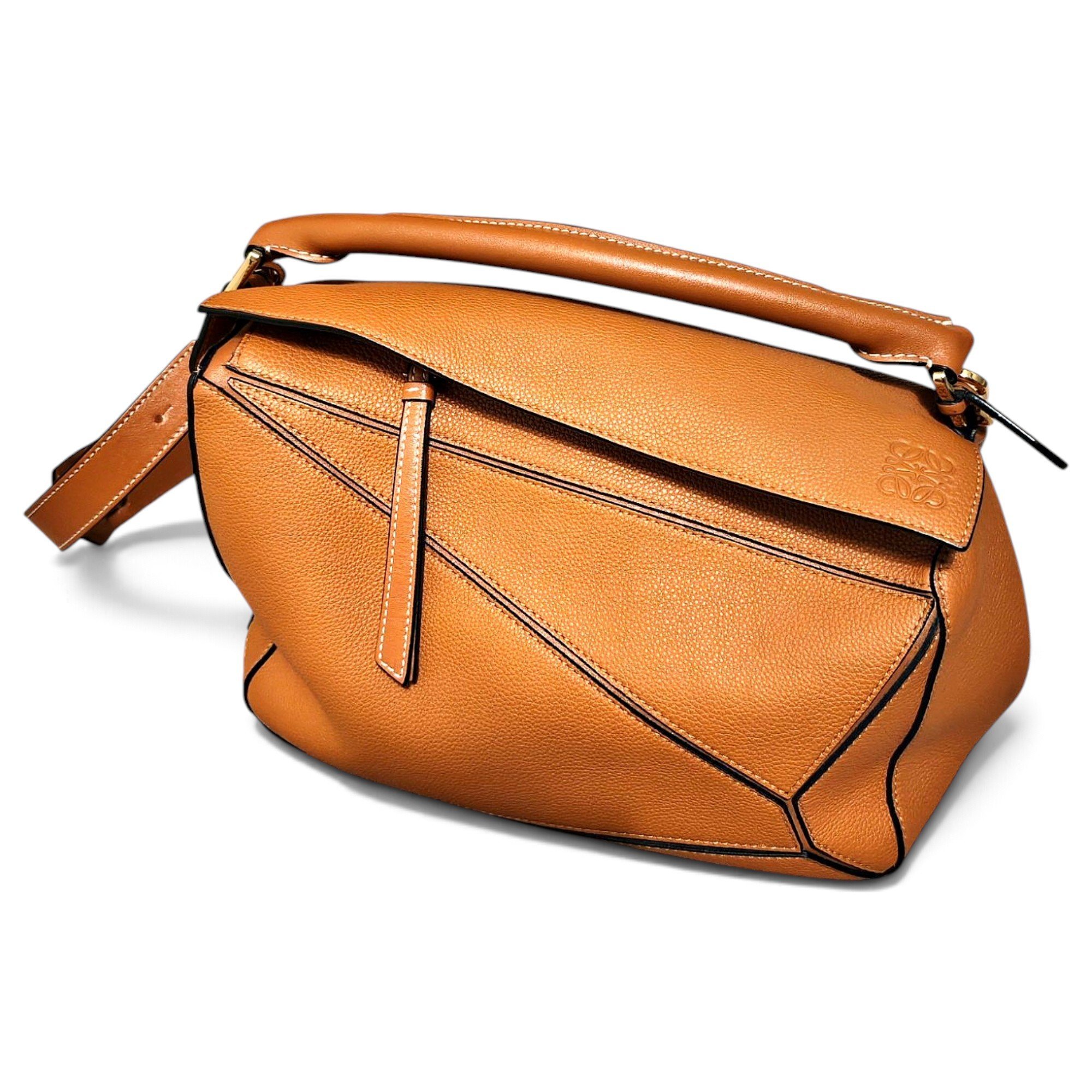 Puzzle leather handbag