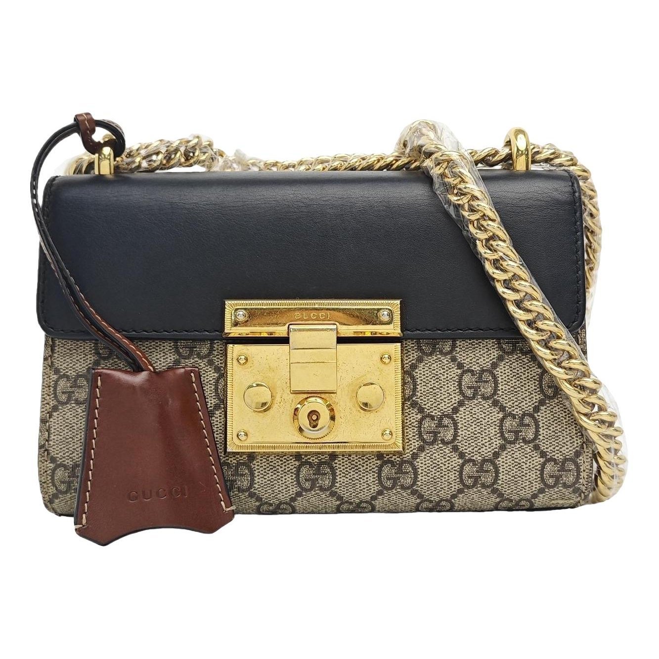 Padlock leather handbag