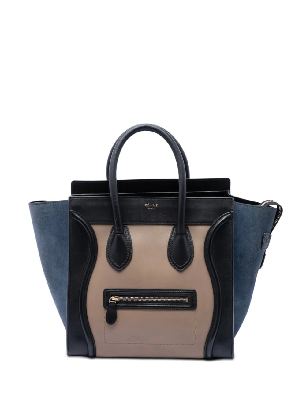 2012 Mini Tricolor Calfskin and Suede Luggage tote bag