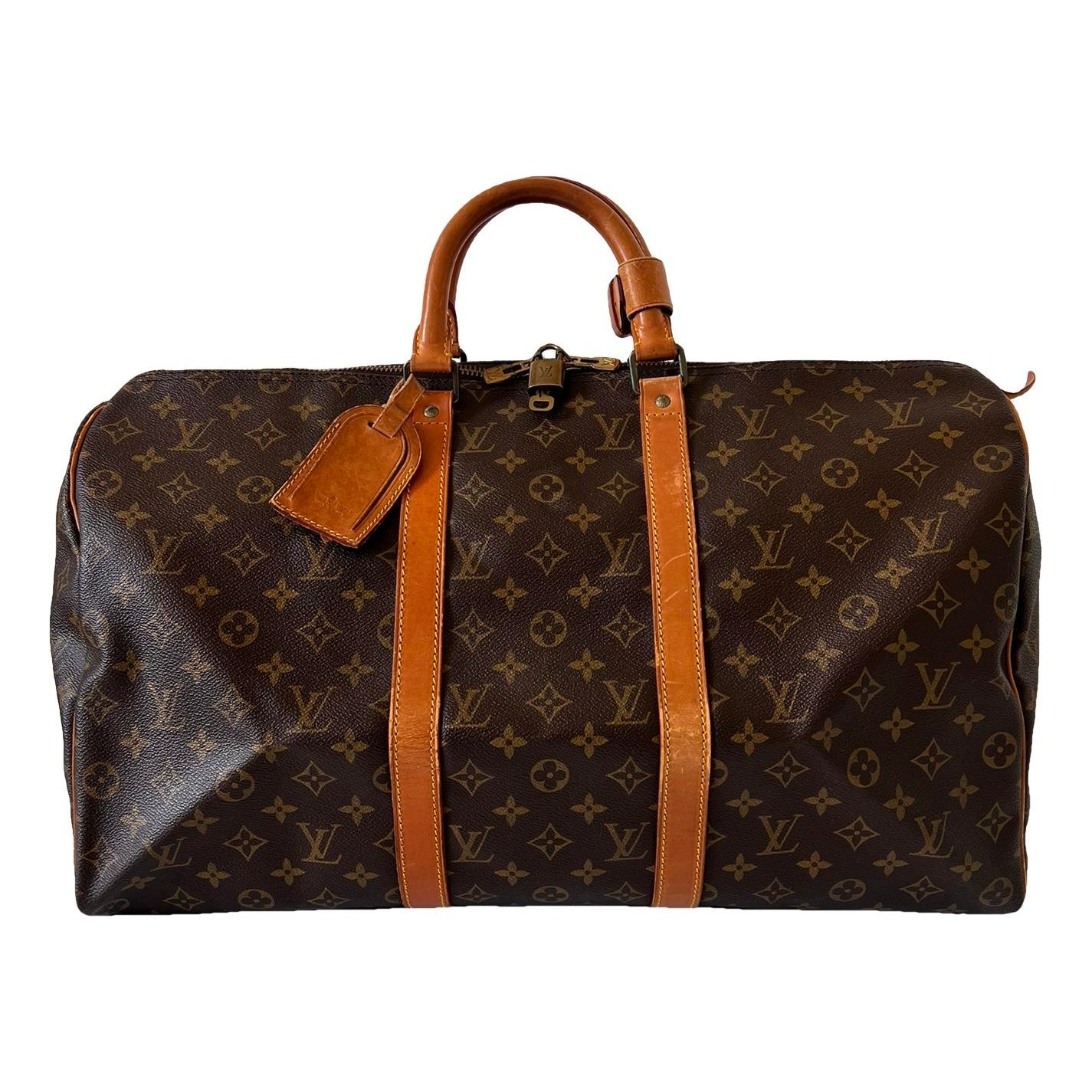 Keepall leather travel bag