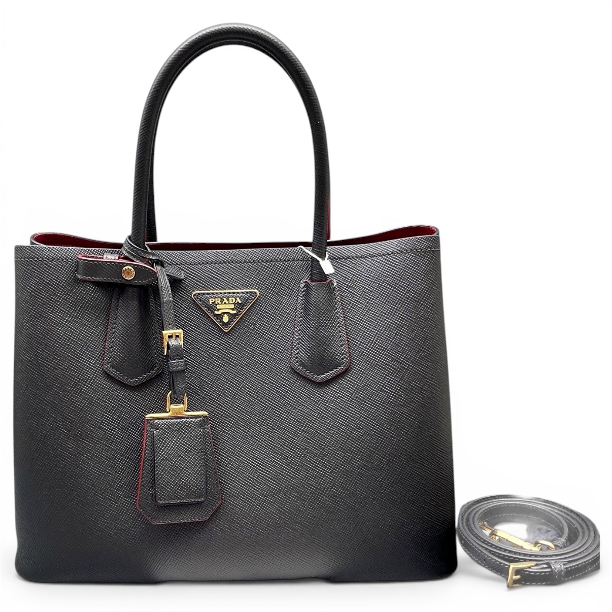 Double leather tote