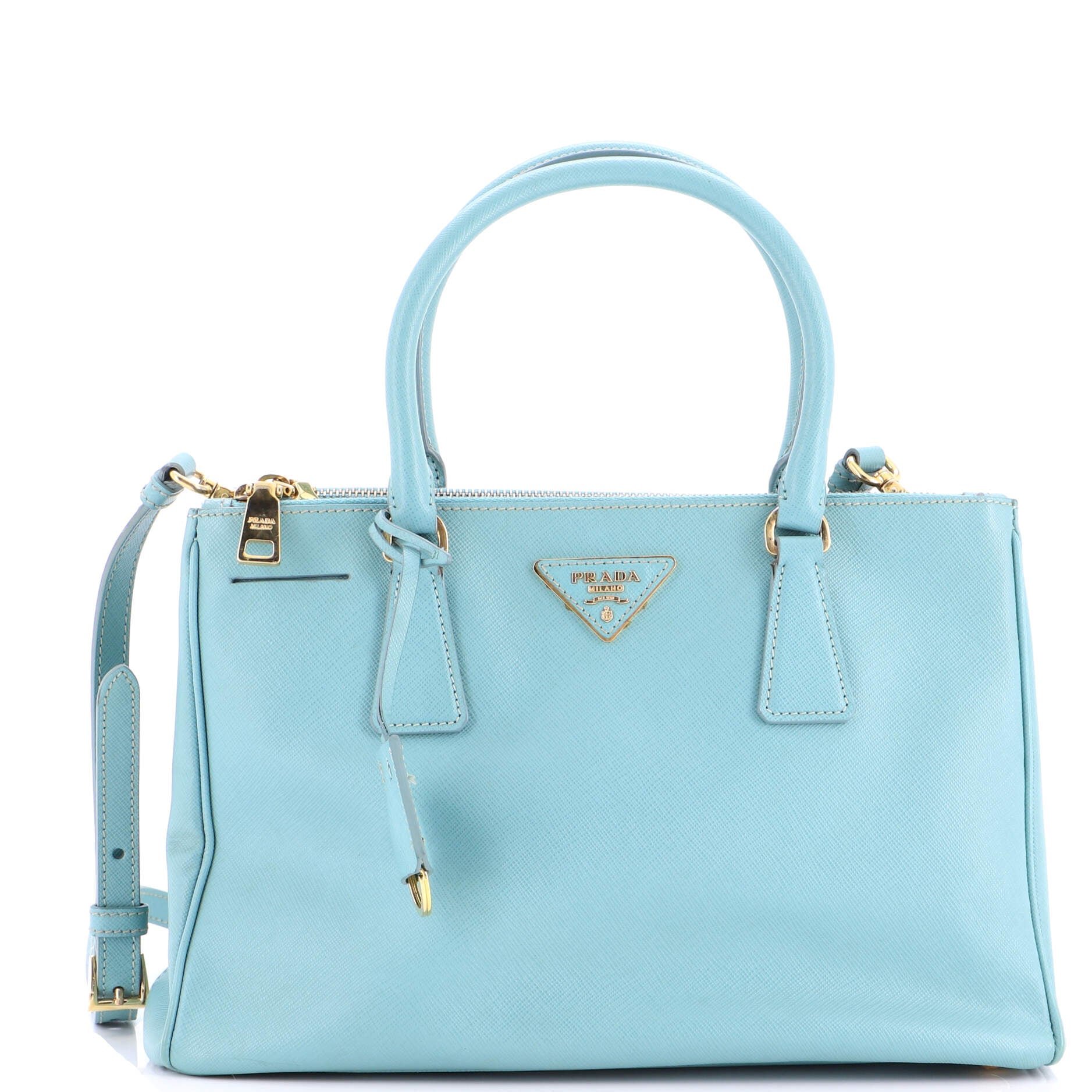Prada Double Zip Lux Tote Saffiano Leather Small